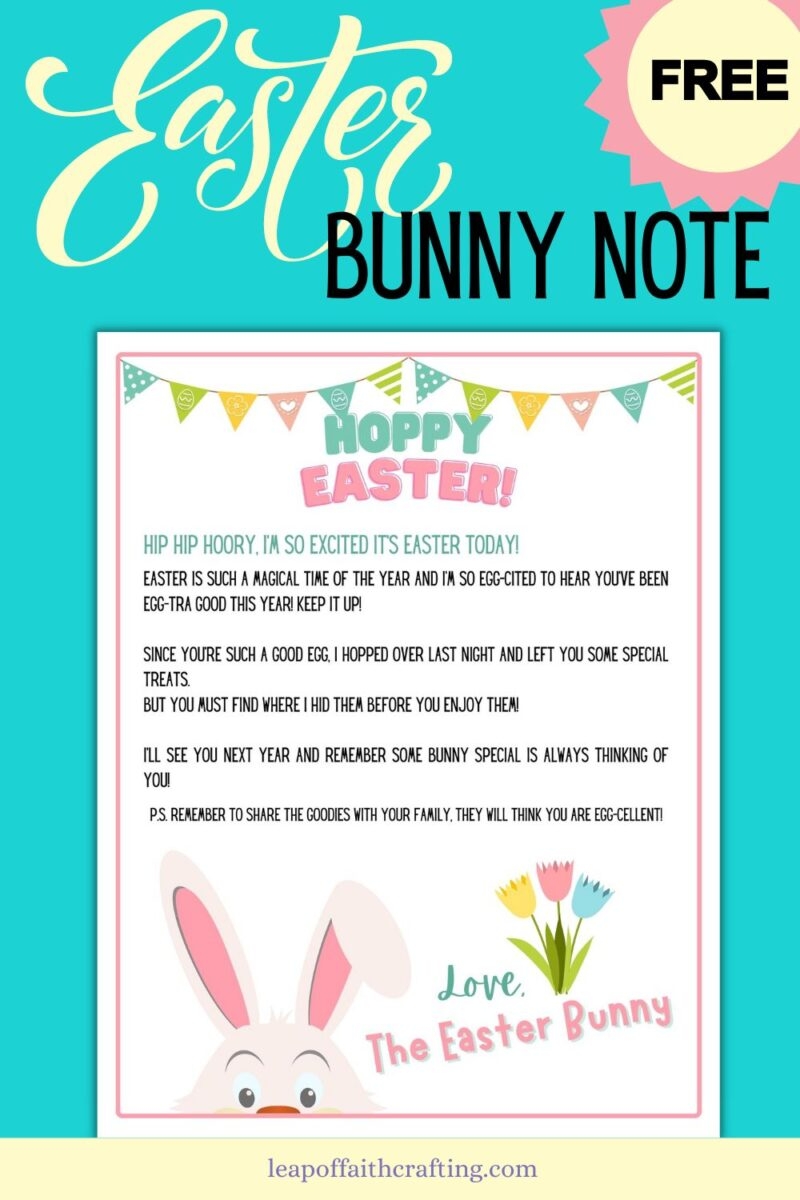 free printable easter bunny letter