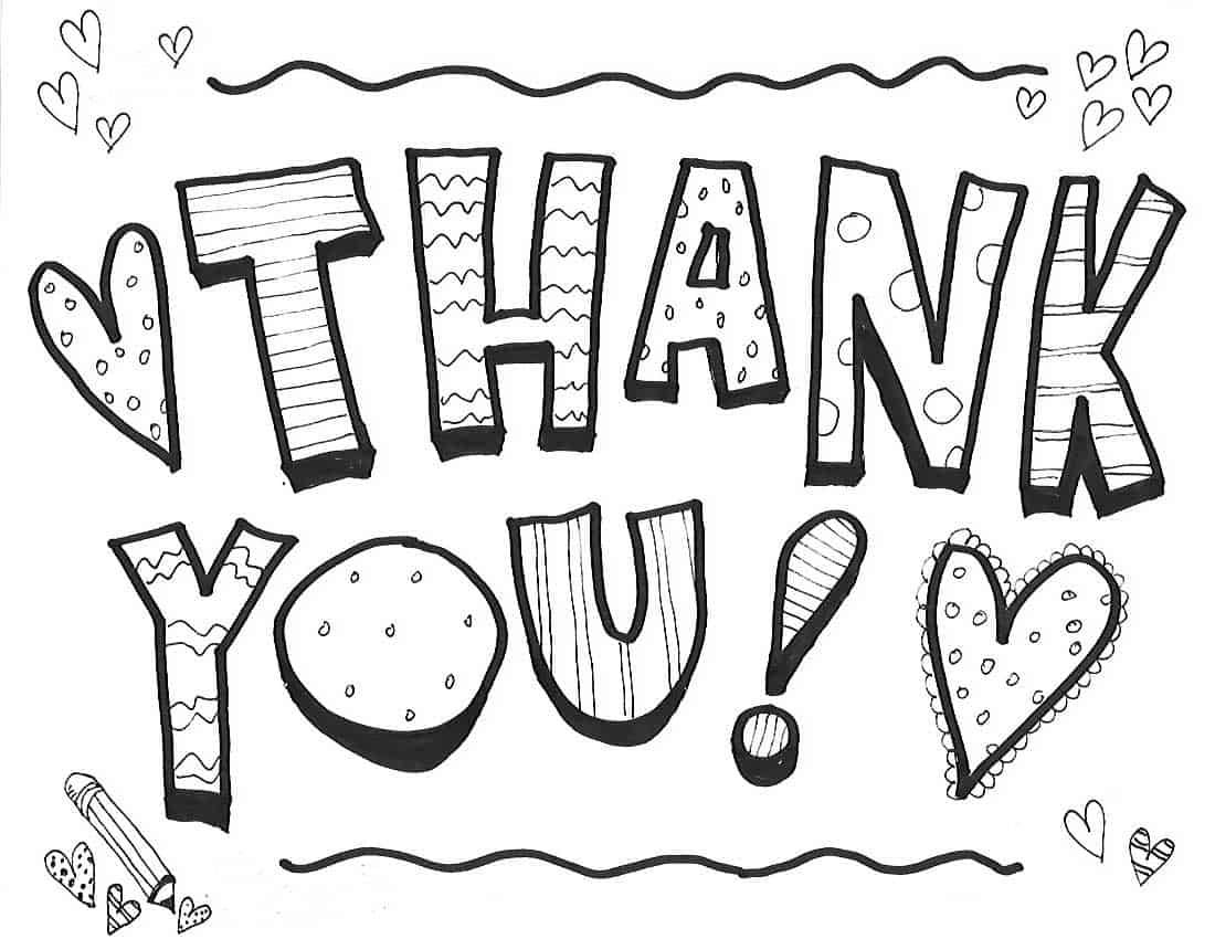 Cute Printable Thank You Sign FREE Coloring Page Skip To My Lou
