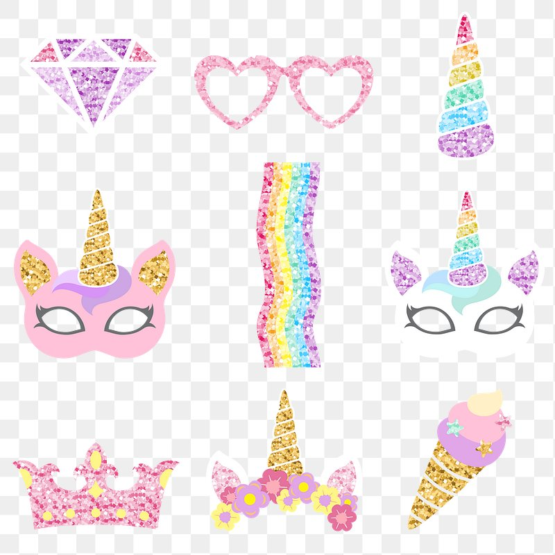 Cute Unicorn Photo Booth Party Prop Images Free Photos PNG Stickers Wallpapers U0026 Backgrounds Rawpixel