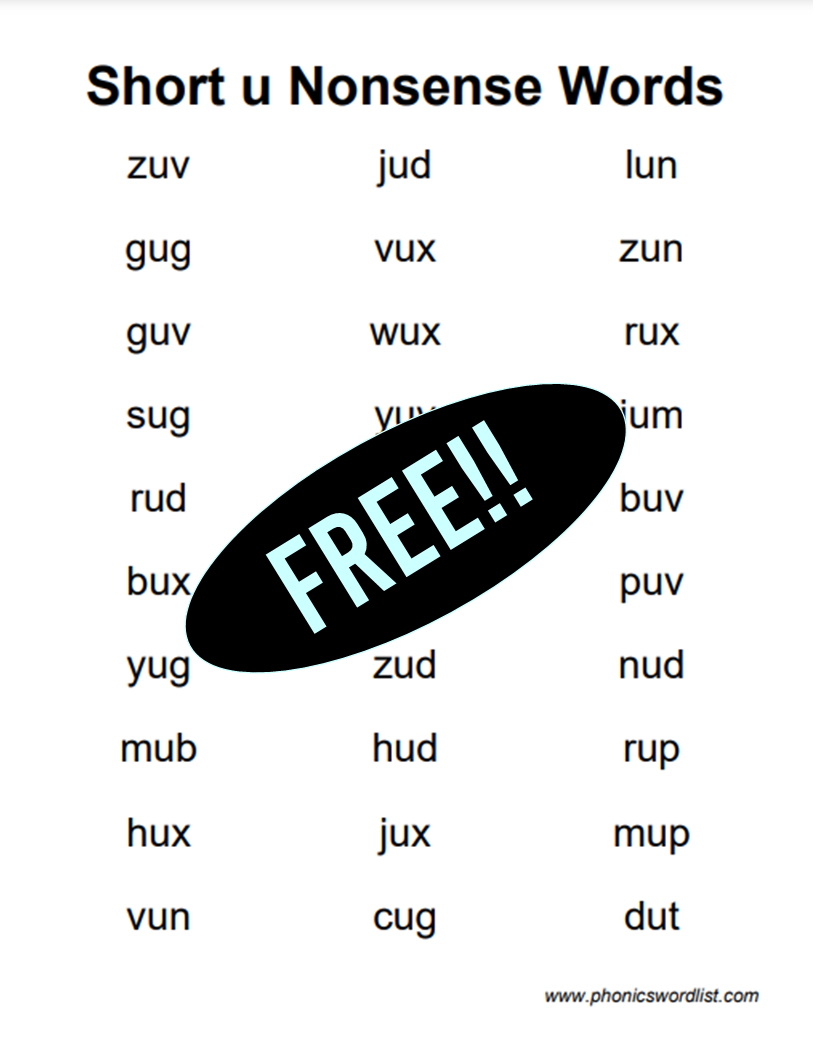 CVC Words Free Printable Lists U0026 Generator