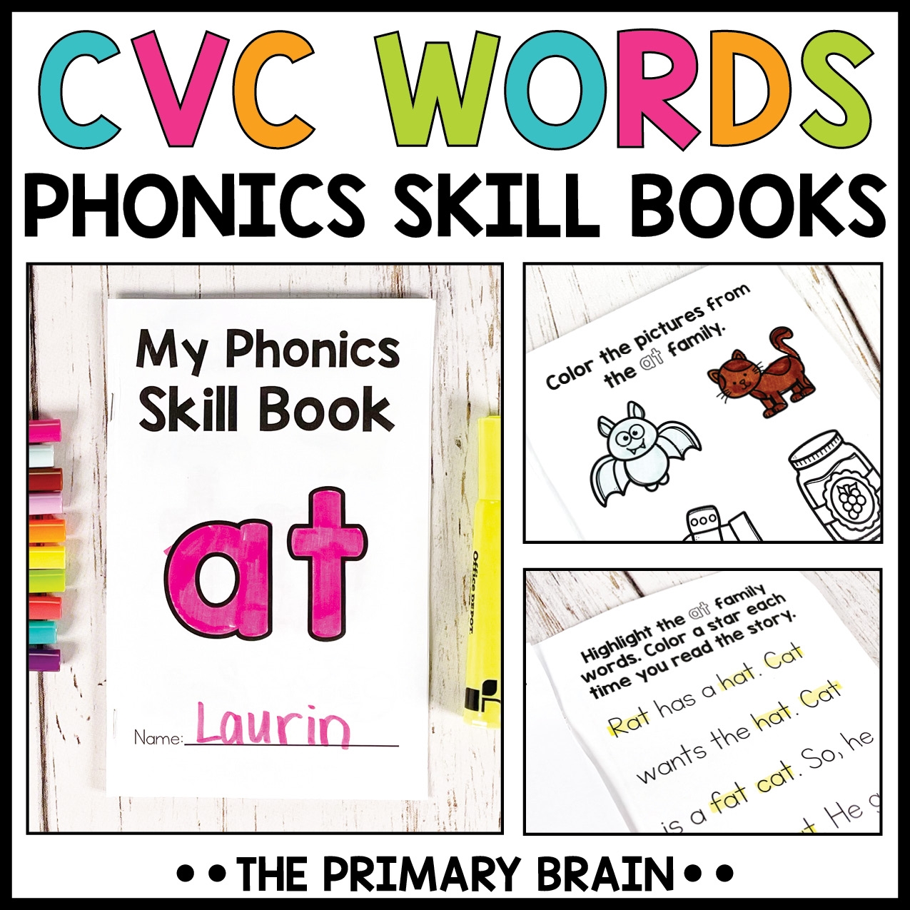 CVC Words Phonics Printable Books