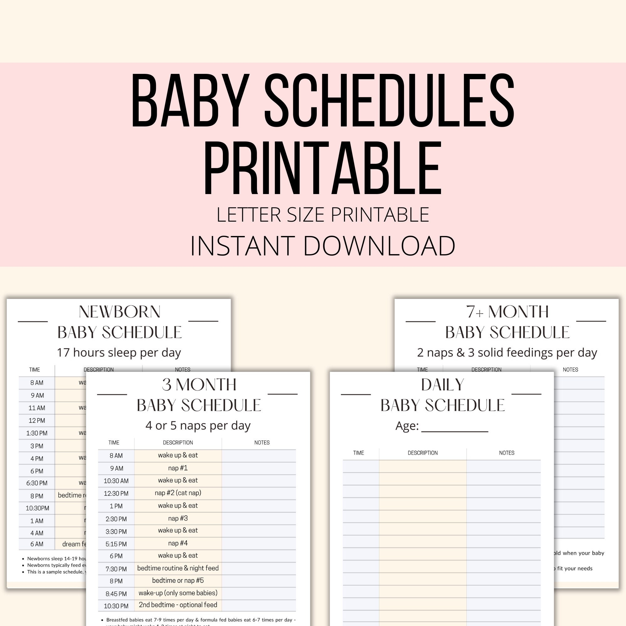 free printable infant daily sheets