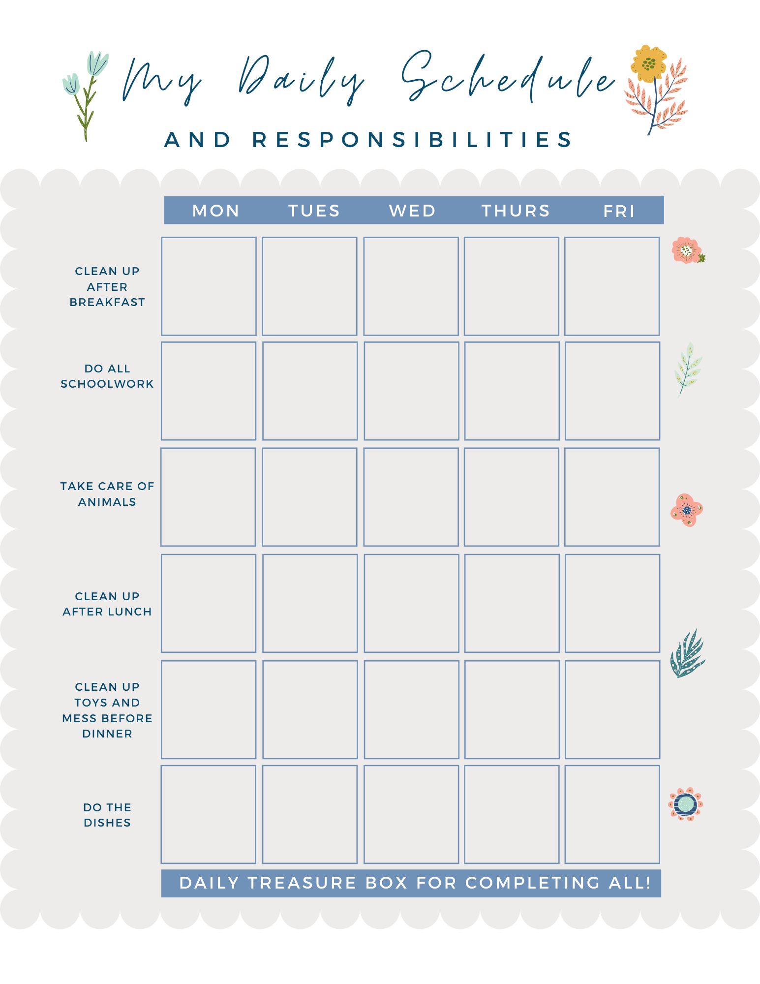reward chart printable free