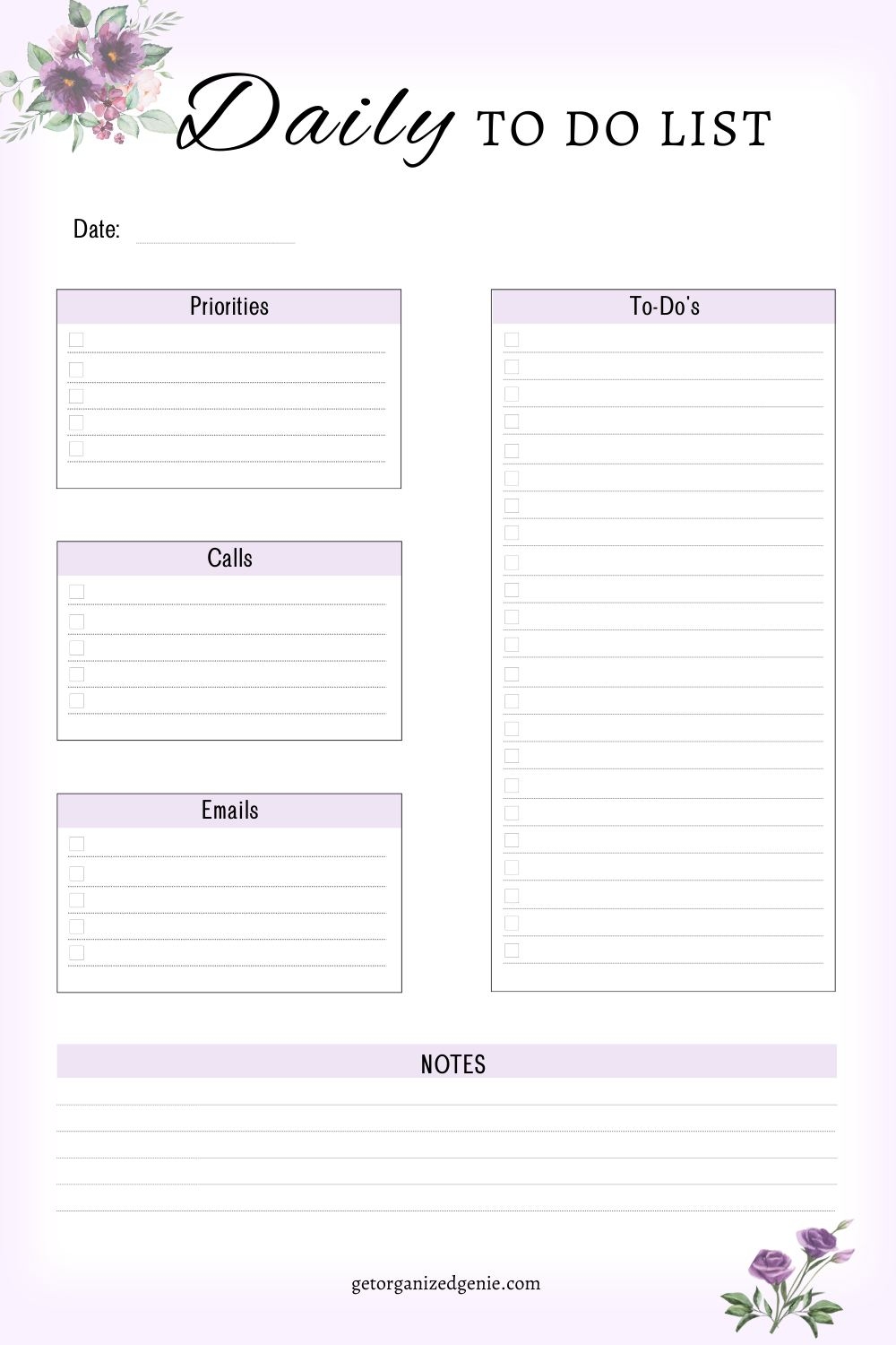 free printable to do list