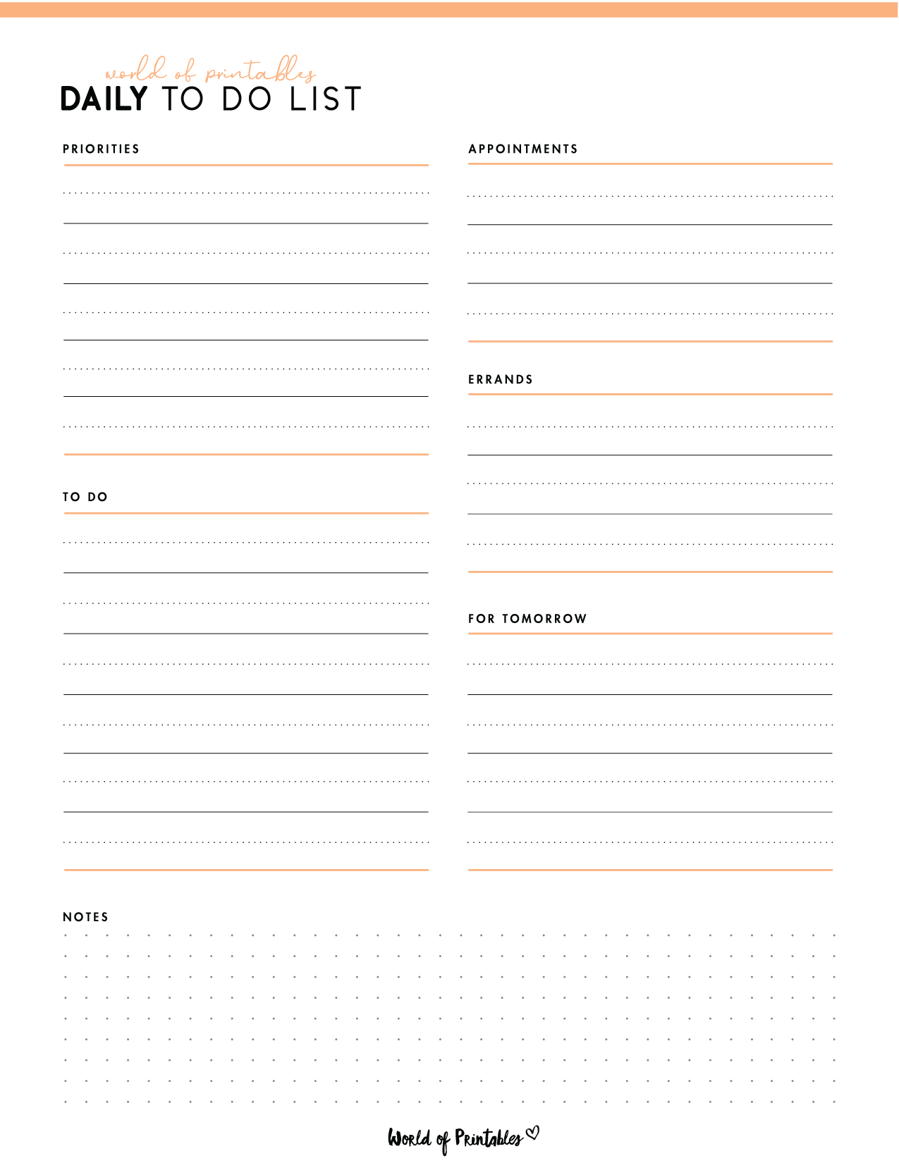 Daily To Do List Templates World Of Printables