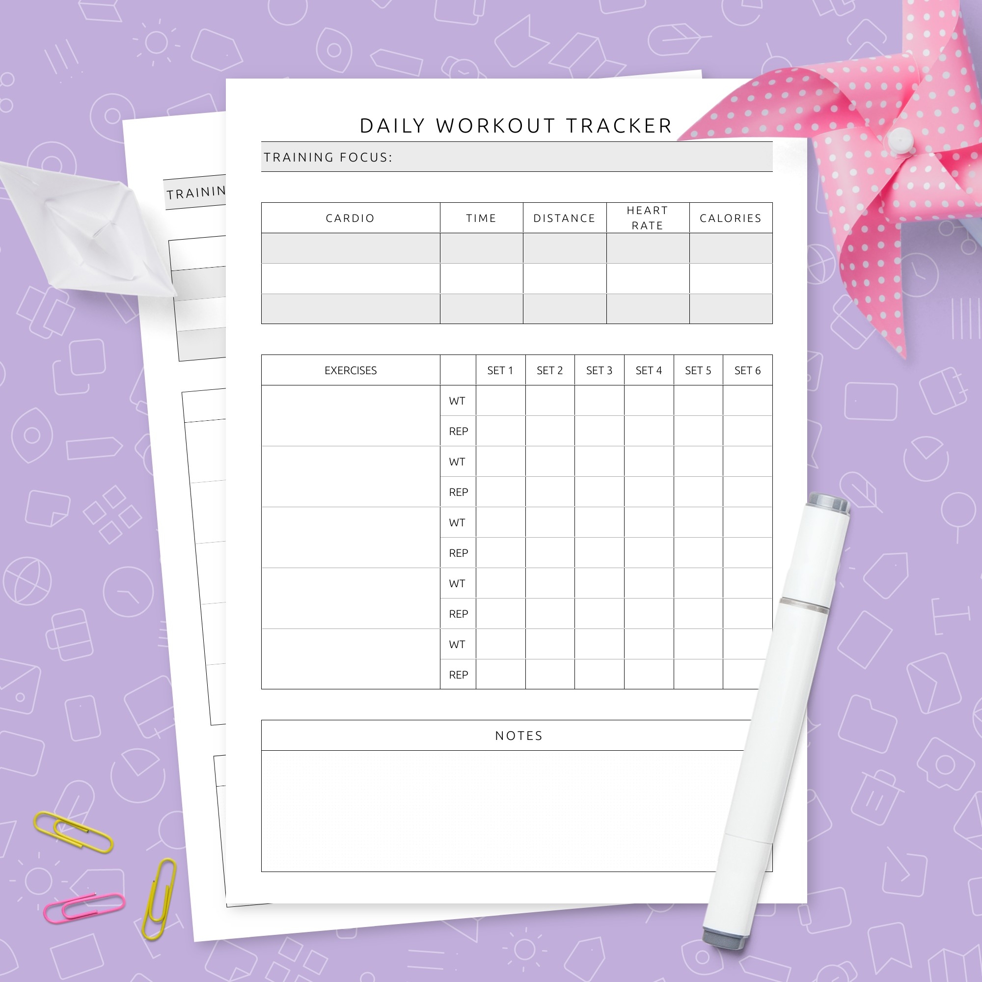 Daily Workout Log Template