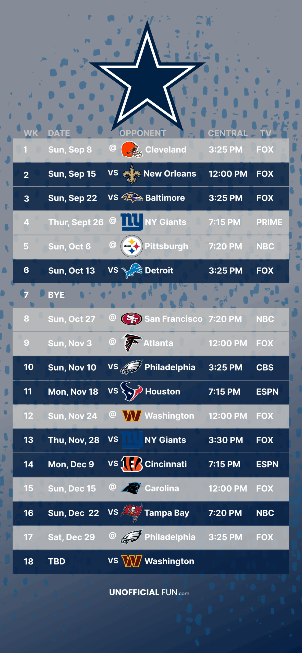 Dallas Cowboys FREE Wallpaper Schedule For Your Phone UnofficialFun