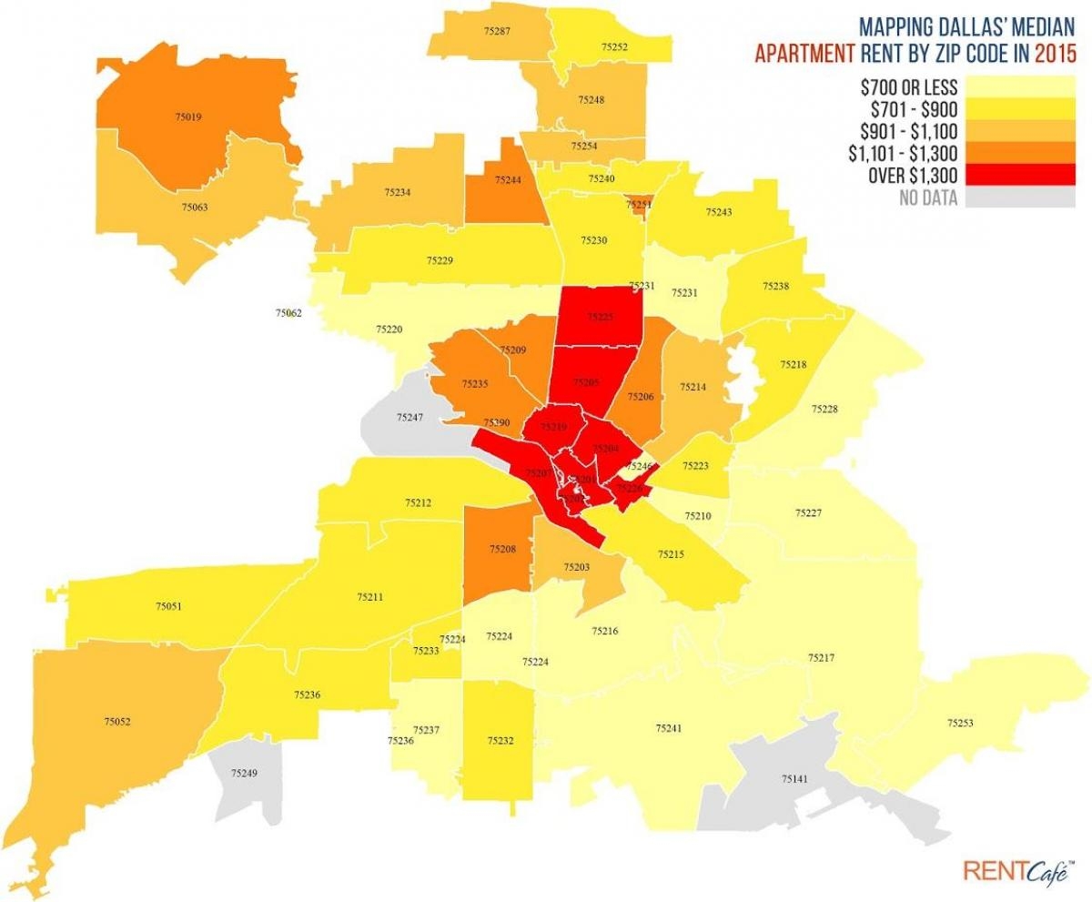 printable dallas zip code map