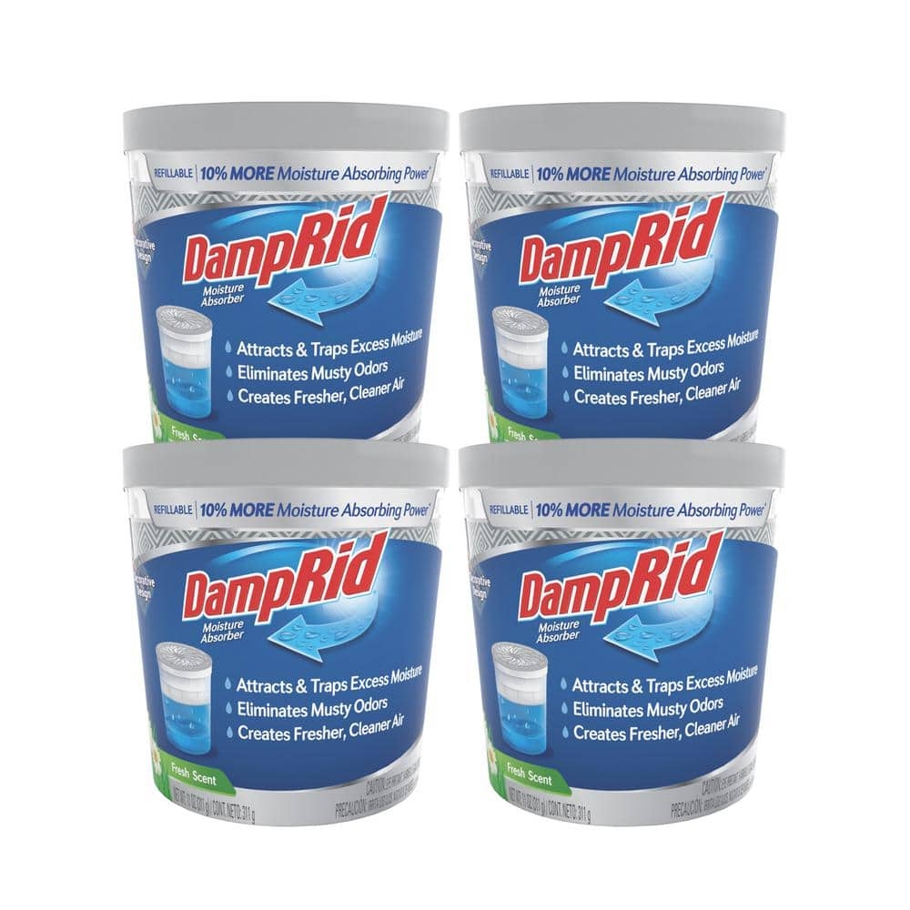 DampRid 11 Oz Fresh Scent Refillable Moisture Absorber 4 Pack FG01FSSBCS The Home Depot