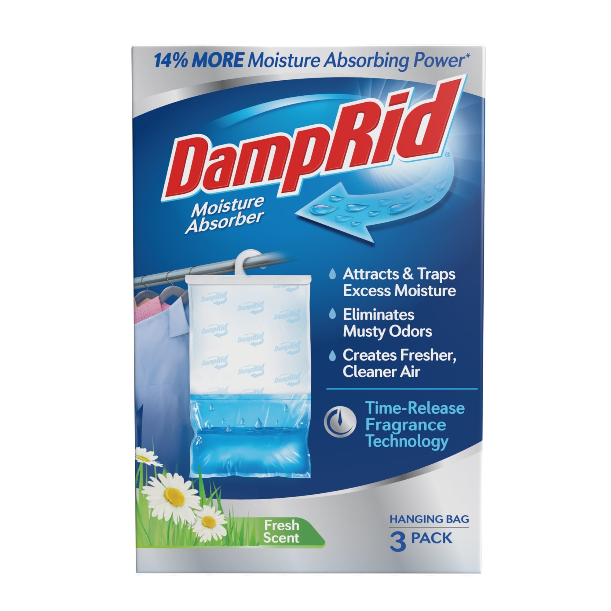 DampRid Fresh Scent Hanging Moisture Absorber 16 Oz 3 Pack Eliminates Musty Odors For Fresher Cleaner Air Ideal For Closet 14 More Moisture Absorbing Power Blue Buy Online At Best Price