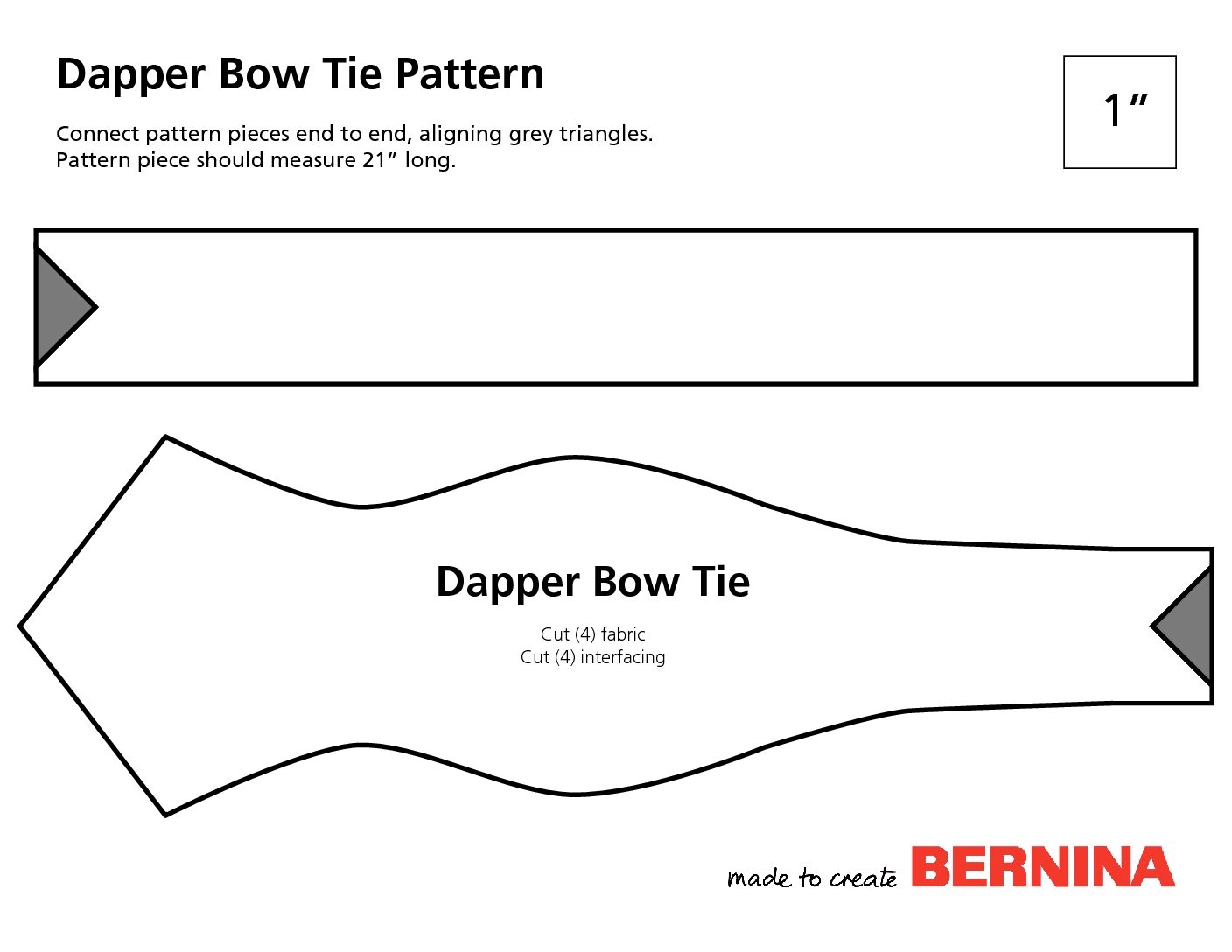 Dapper Bow Tie Pattern Piece WeAllSew