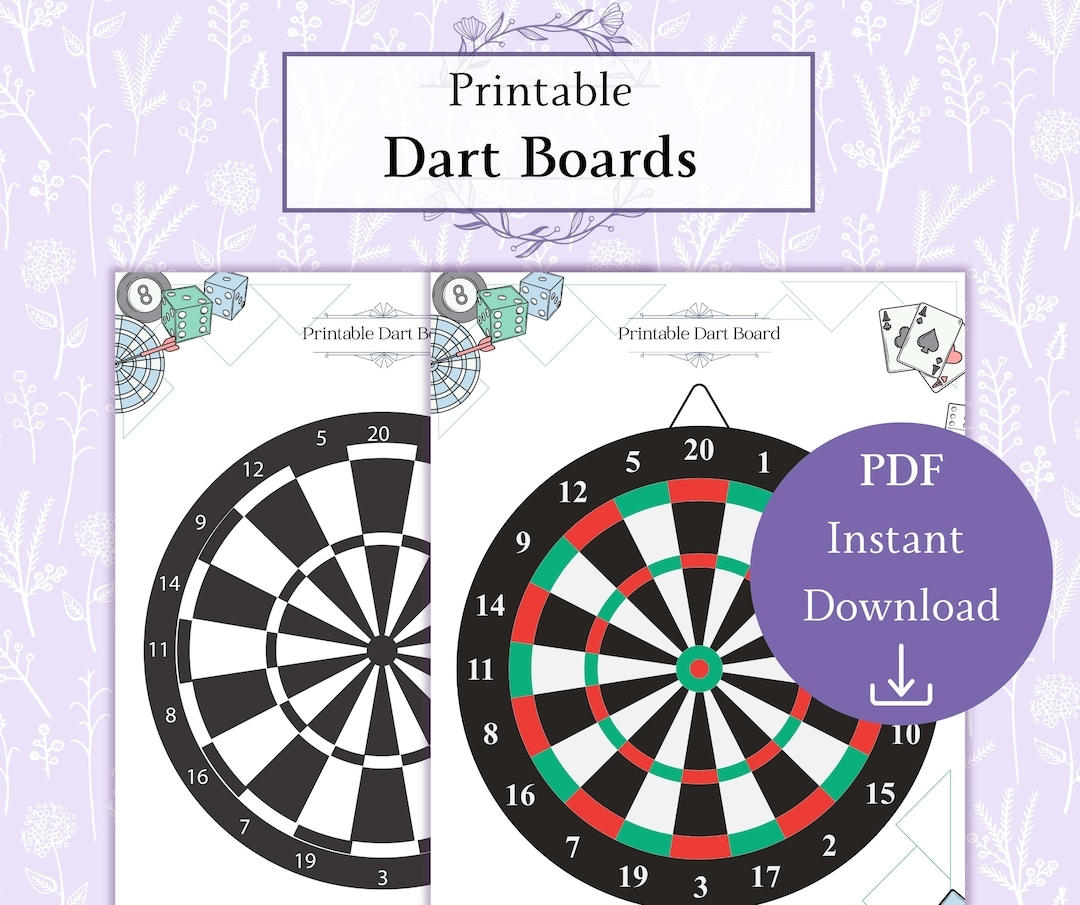 Dart Board Printable PDF Darts Target Sheet Pub Crawl Games Team Building Games Printable Target Dartsboard Etsy