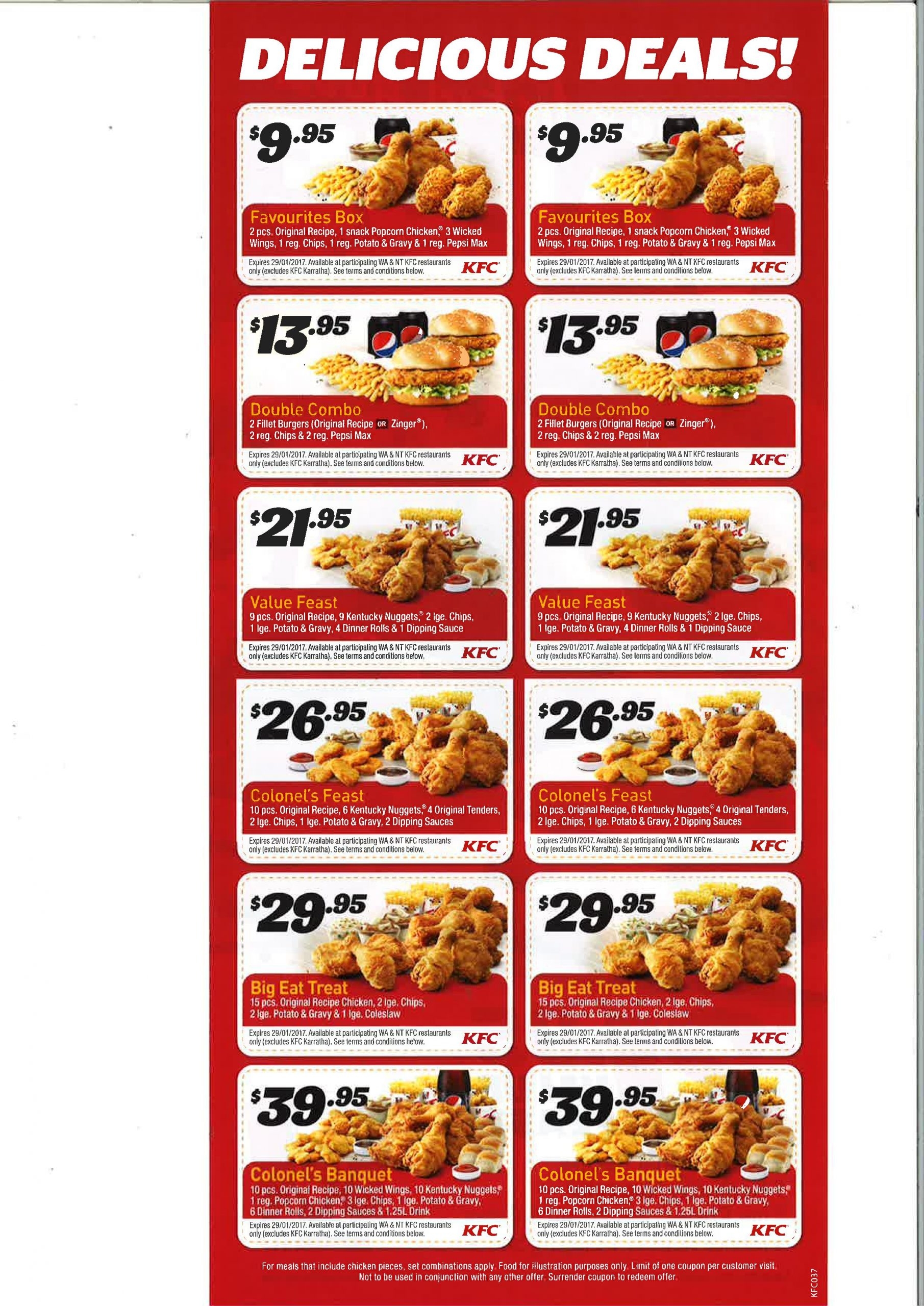 DEAL New KFC Vouchers For WA And NT Valid Until 29 January 2017 Worksheets Library