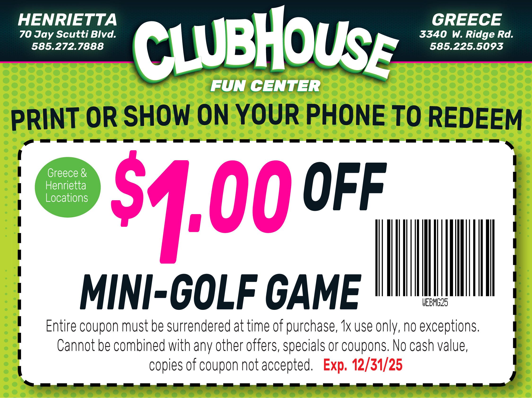 Deals Clubhouse Fun Center In Henrietta NY
