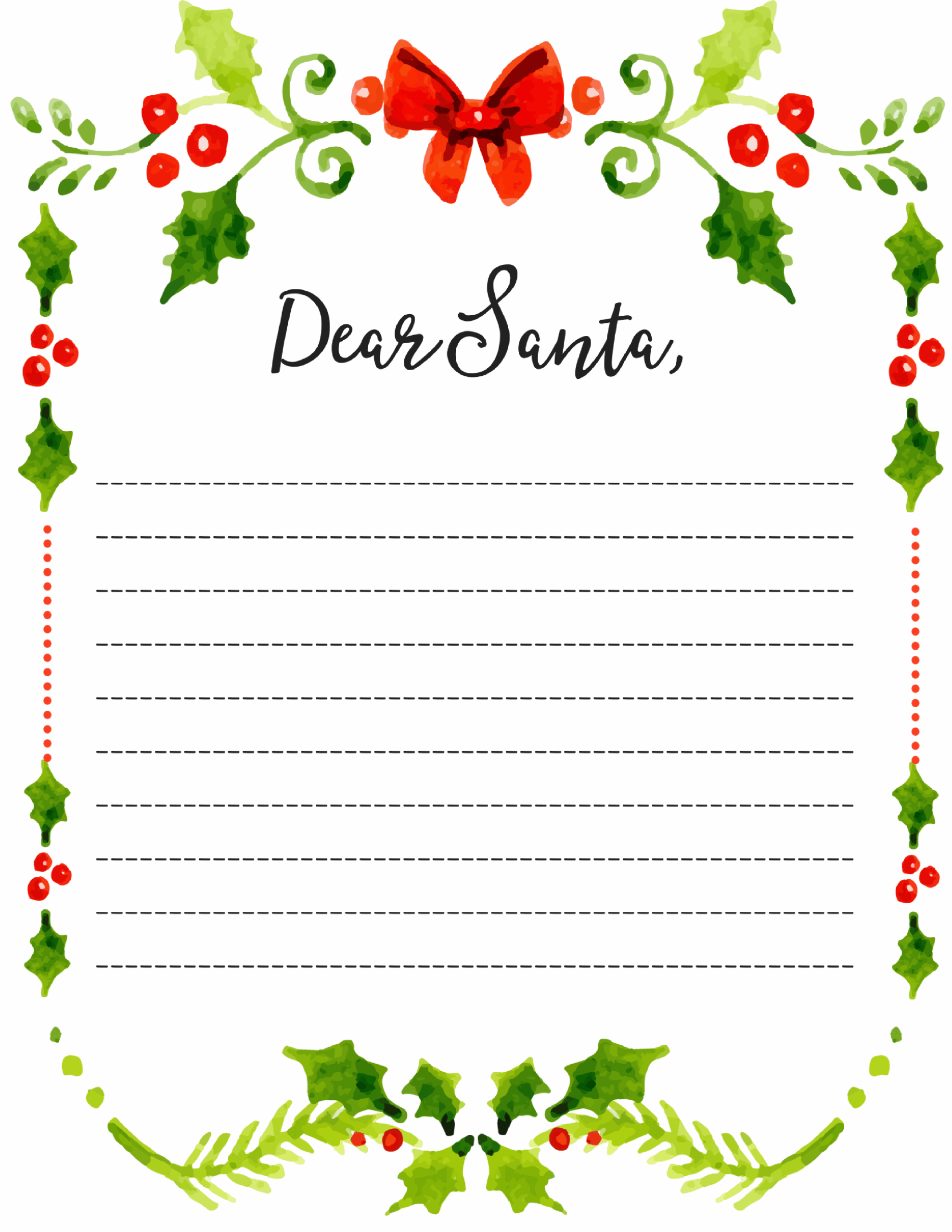 dear santa free printable