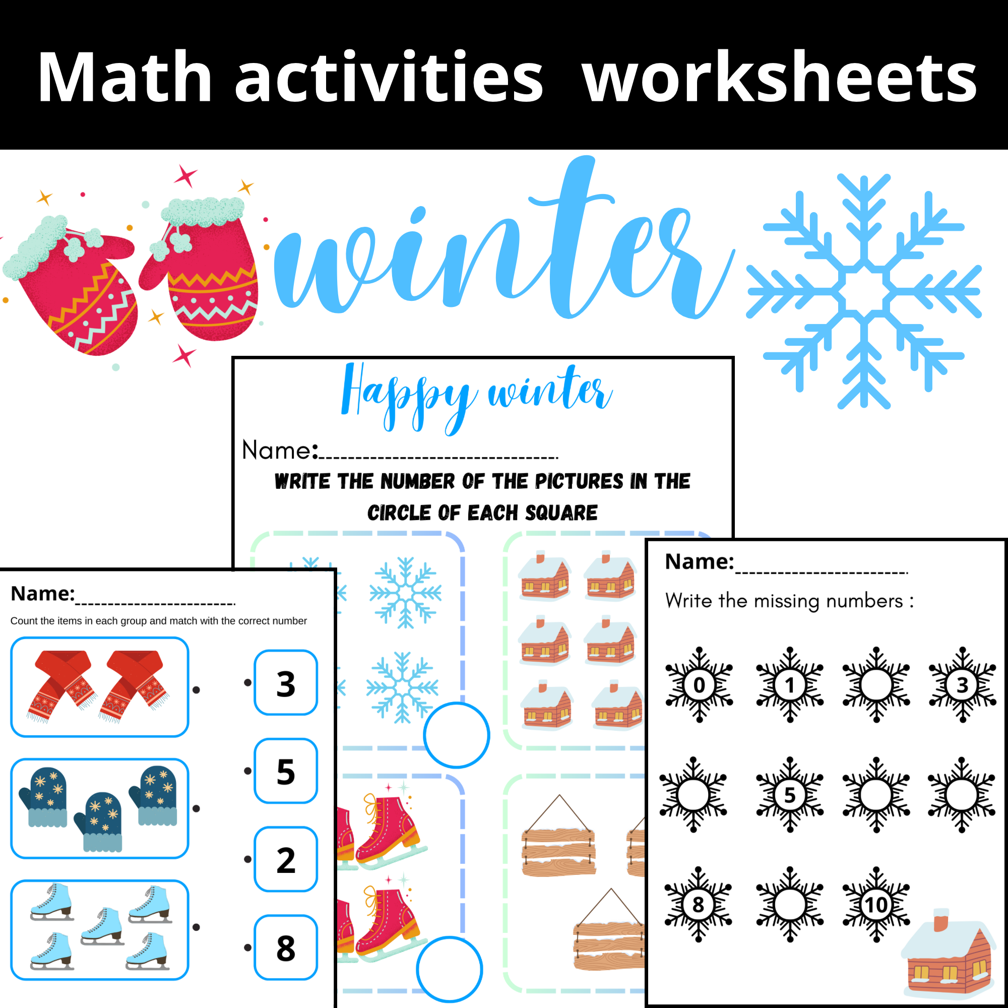 December Winter Math Worksheets Toddlers kindergarten Numbers Counting Made By Teachers