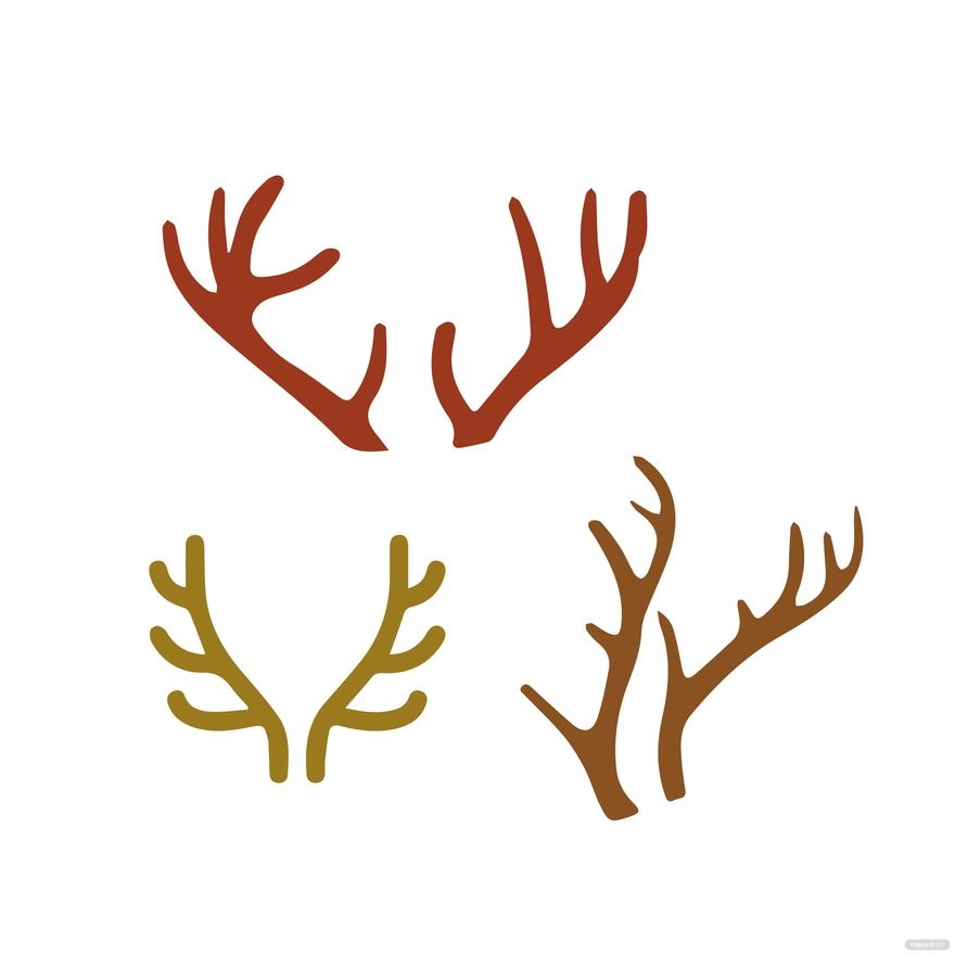 Deer Antlers Clipart In Illustrator PDF Download Template