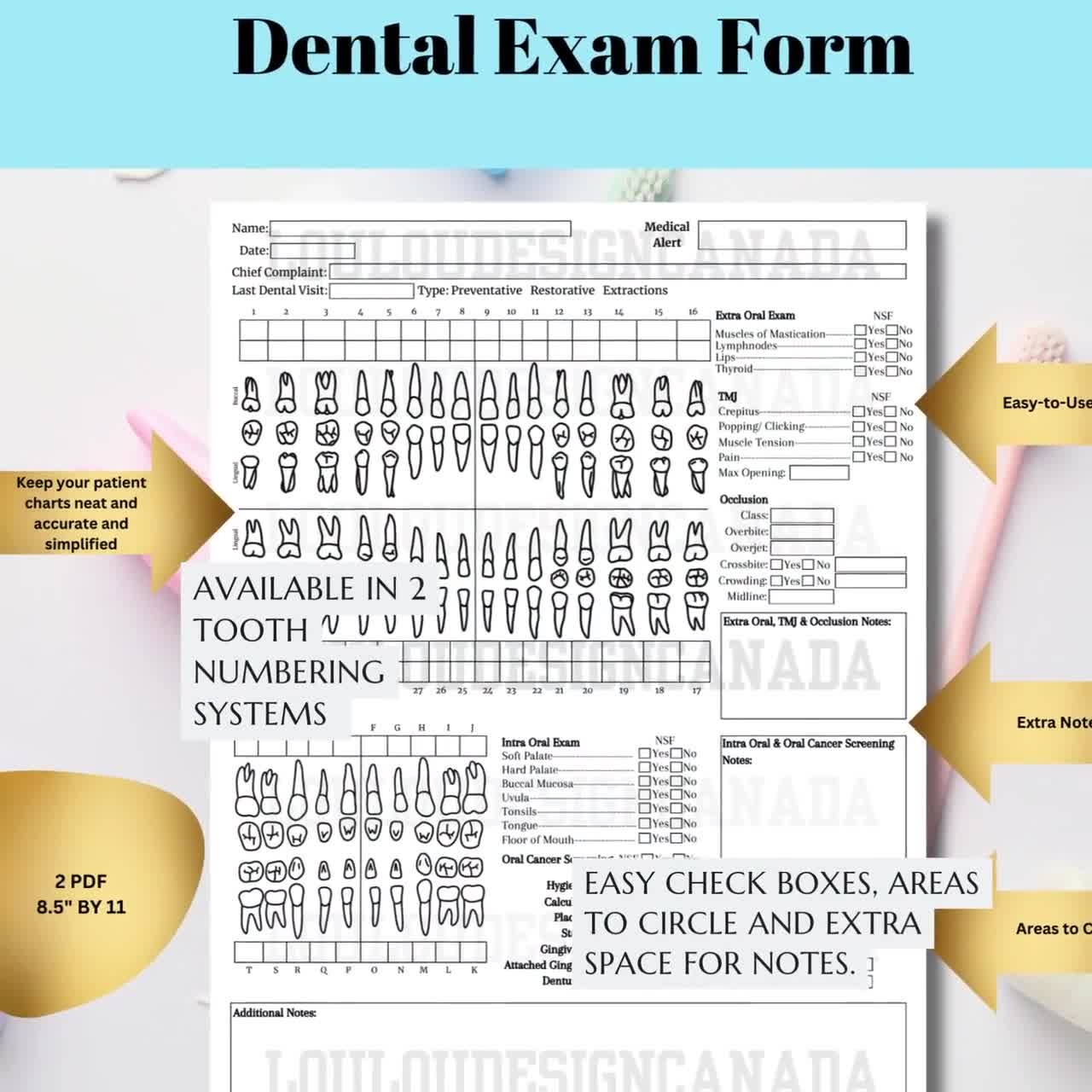 printable dental charting forms
