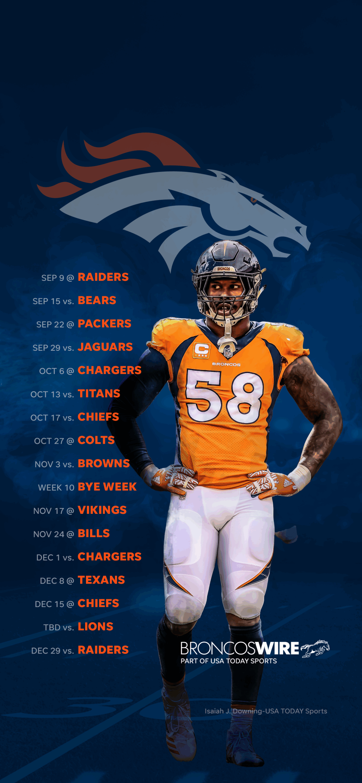 Denver Broncos 2019 Schedule Downloadable Wallpaper