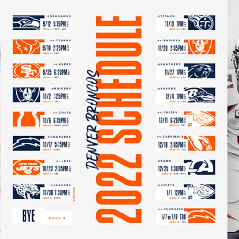 Denver Broncos Schedule 2022 Athlon Sports