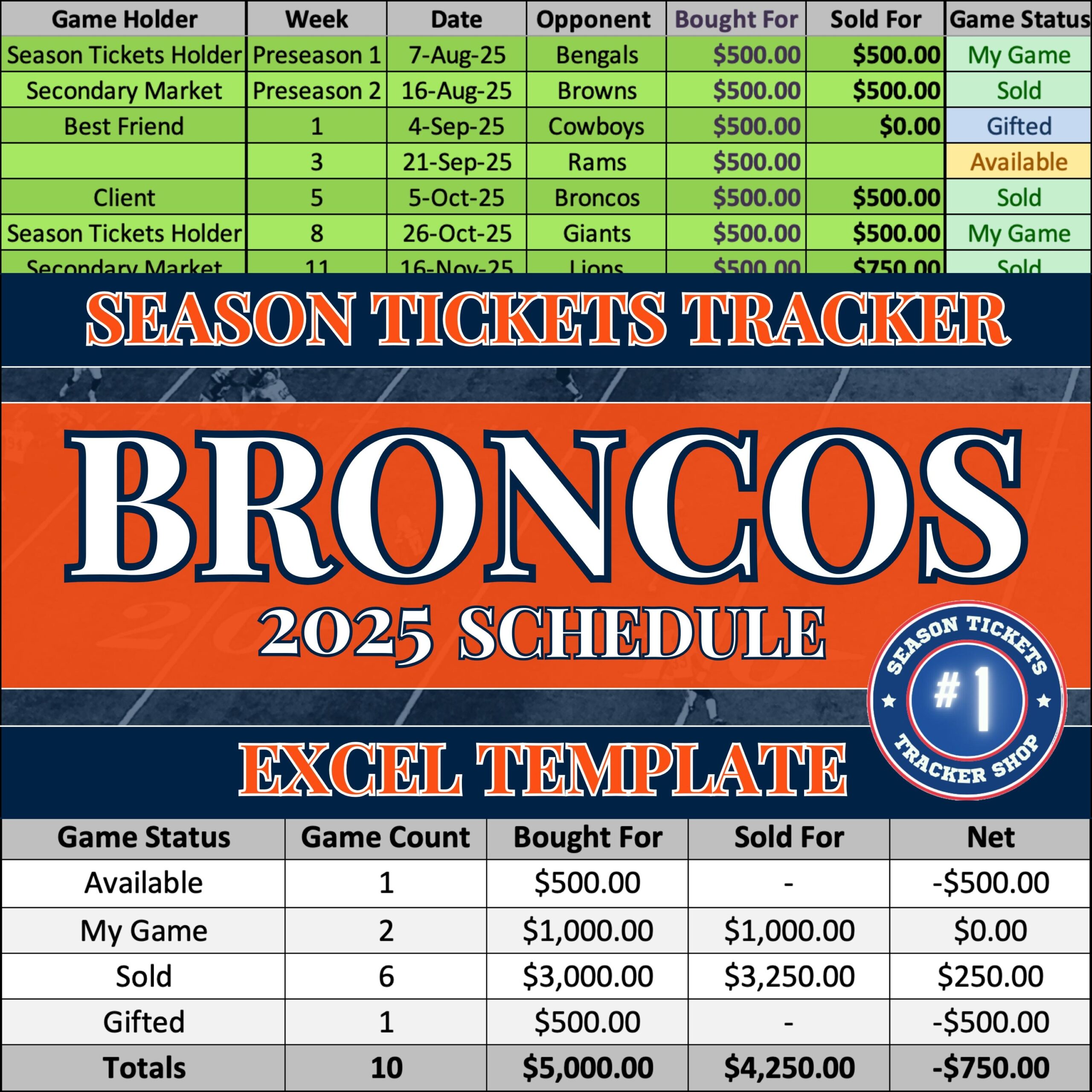 Denver Broncos Schedule Etsy Australia