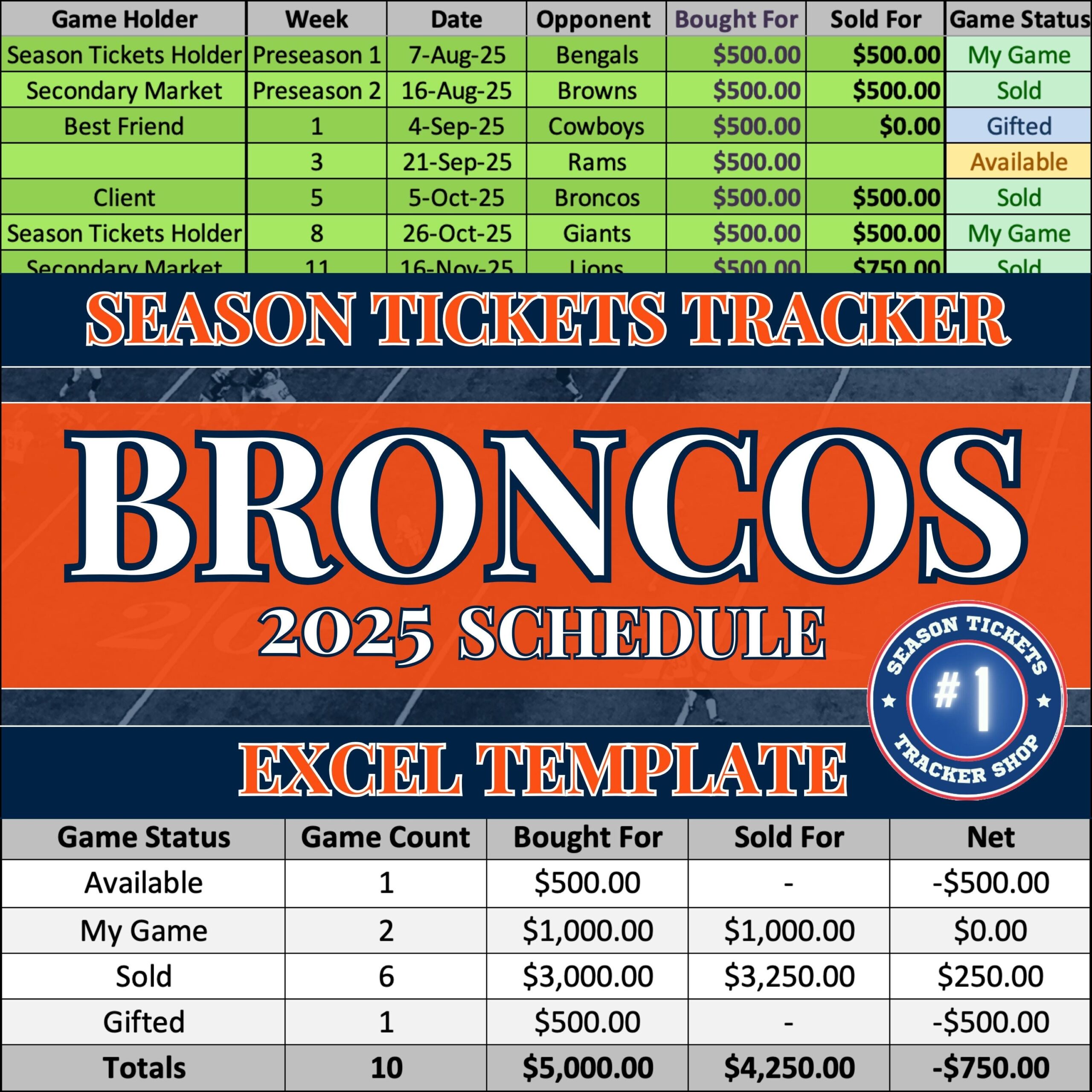 printable denver broncos schedule
