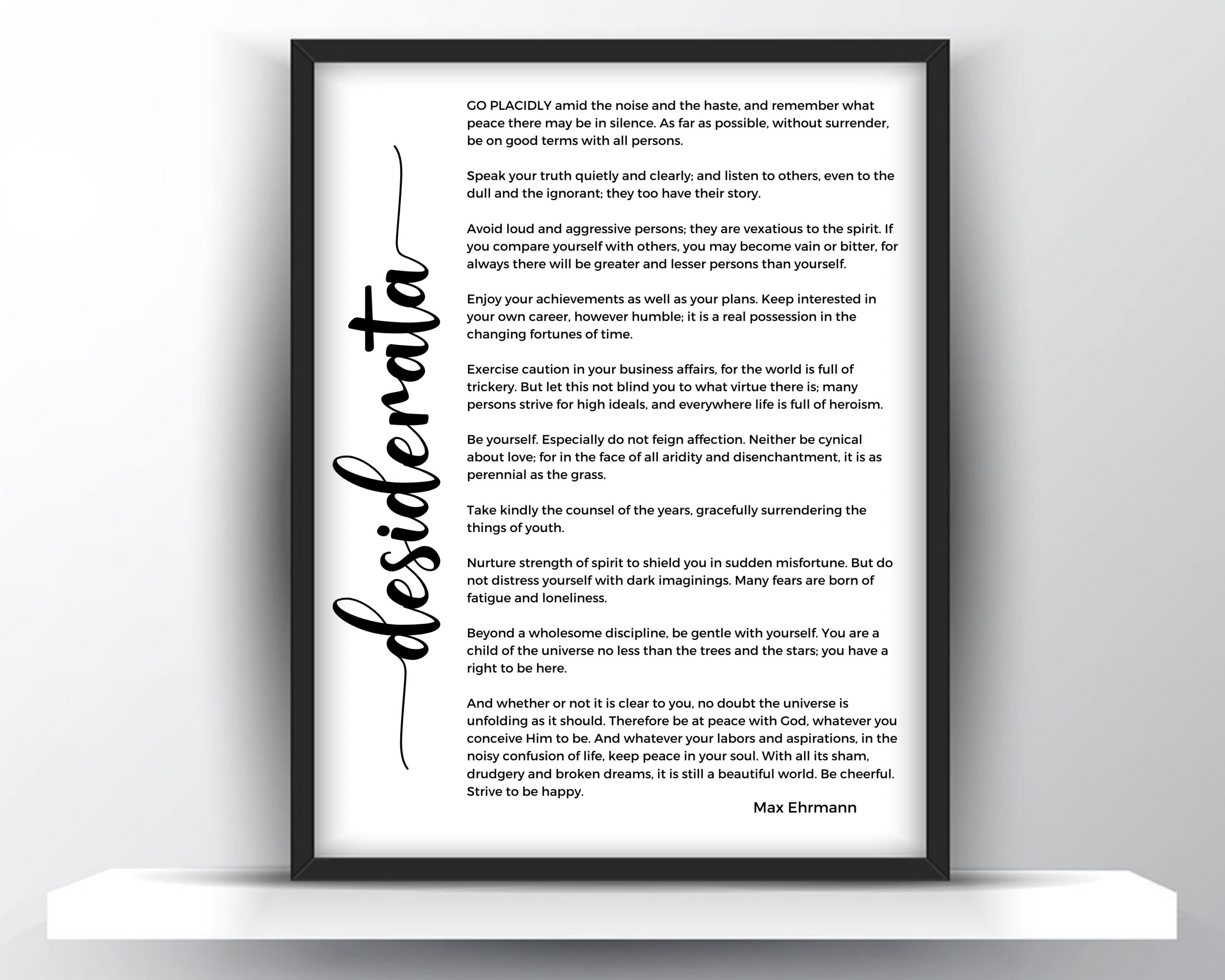 Desiderata Poem By Max Ehrmann Printable Wall Art