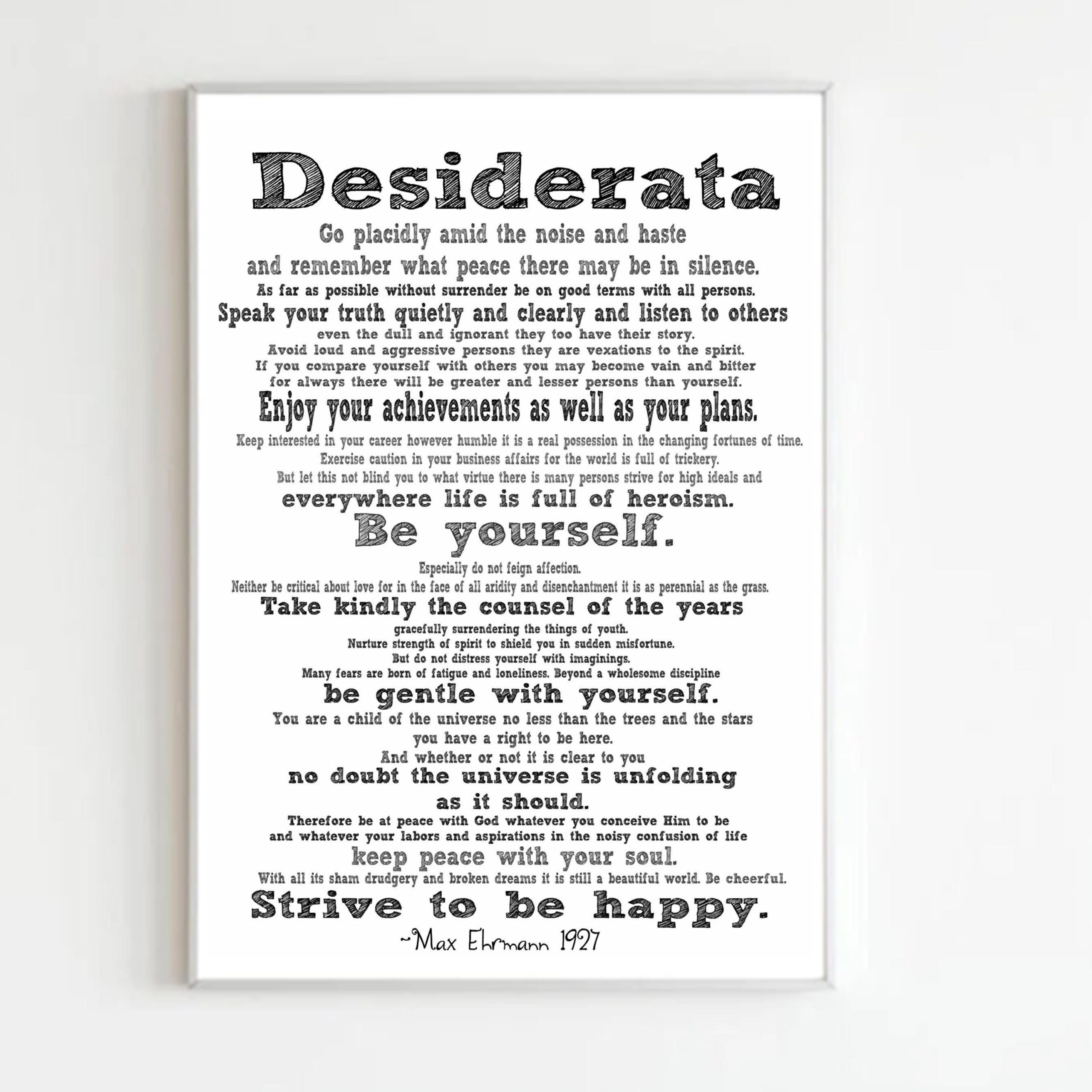 Desiderata Printable Desiderata Poem By Max Ehrmann Etsy