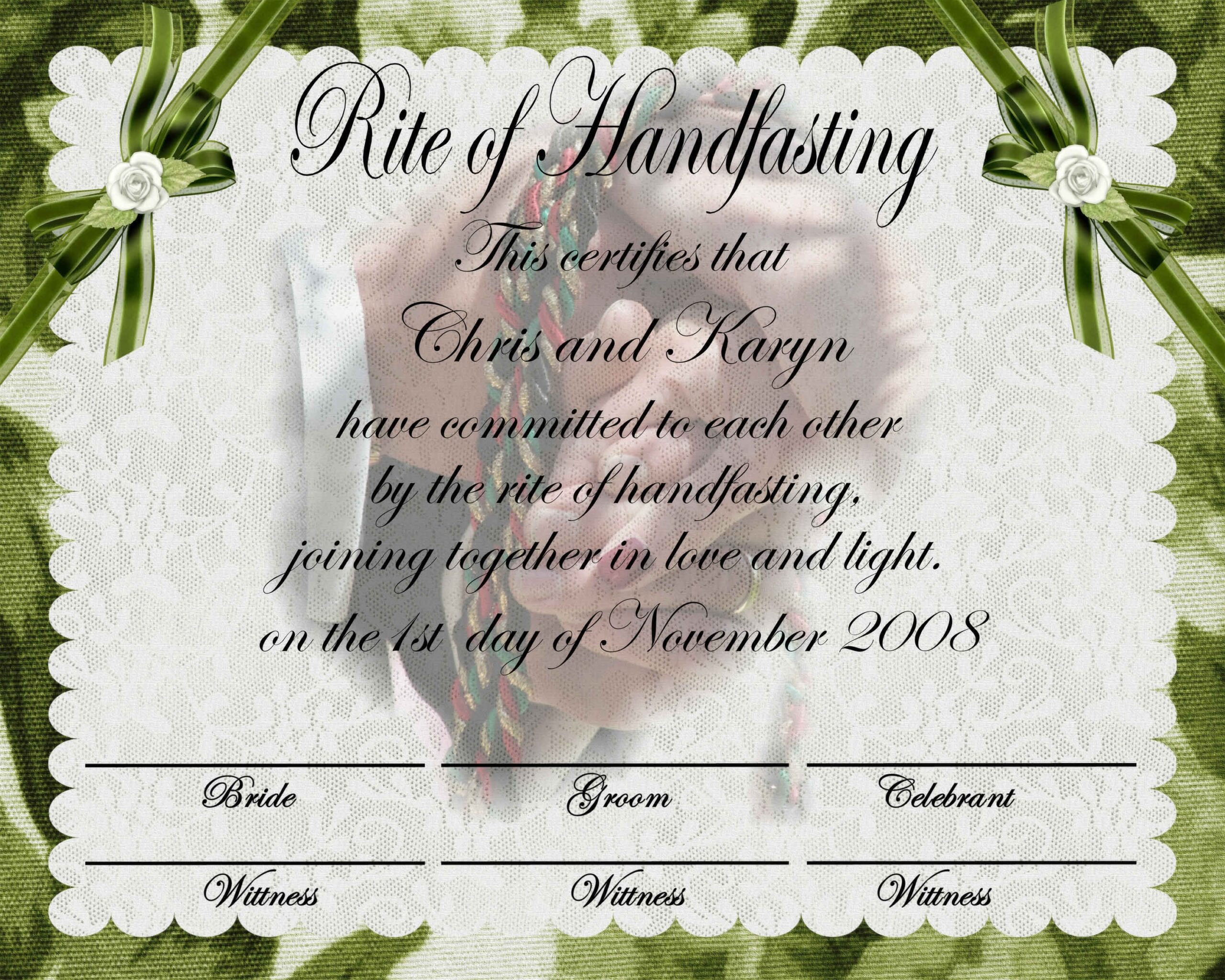 Design A Handfasting Certificate 1 Digital Scrapbooking At 