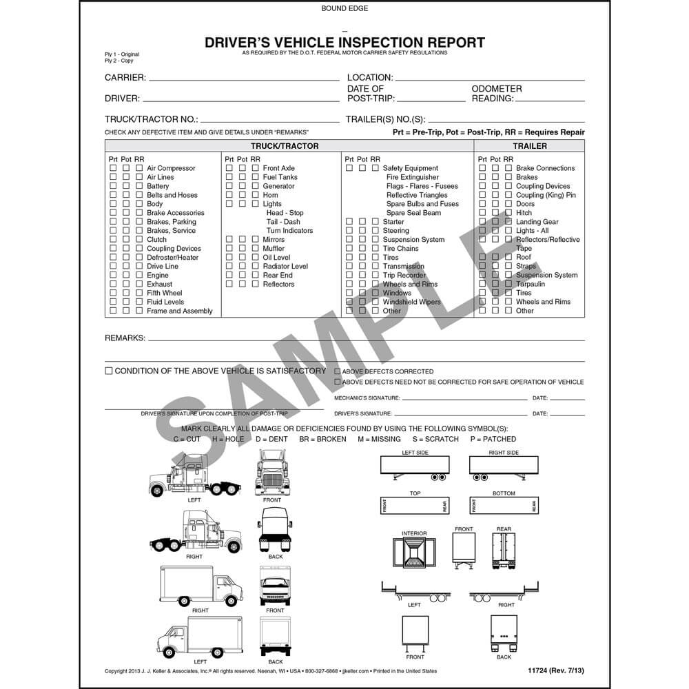 Detailed Driver s Vehicle Inspection Reports W Illustrations Truck U0026 Tractor Trailer Book Format Stock Qty 10 Units Detailed Driver s Vehicle Inspection Reports W Illustrations Truck U0026 Tractor Trailer Book Format Stock Qty 10 Units