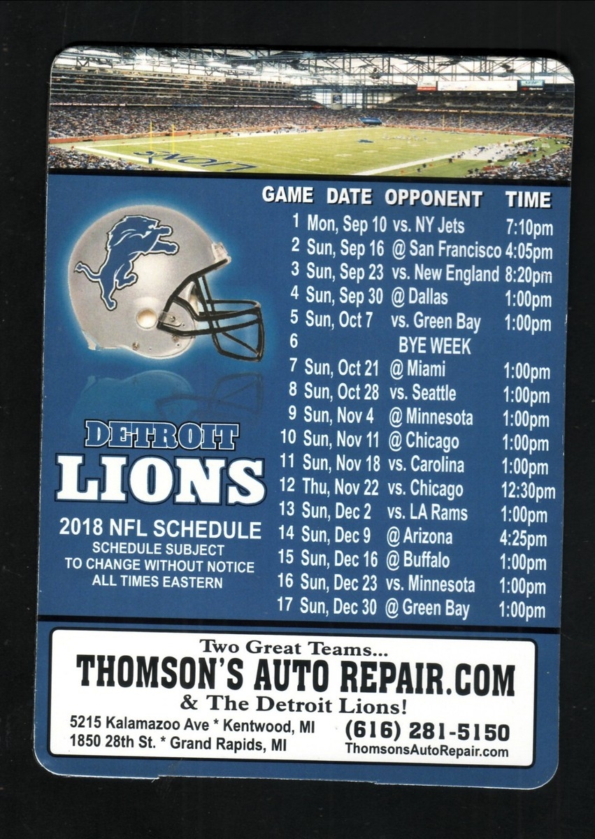 Detroit Lions Football Original Vintage Sports Schedules For Sale EBay