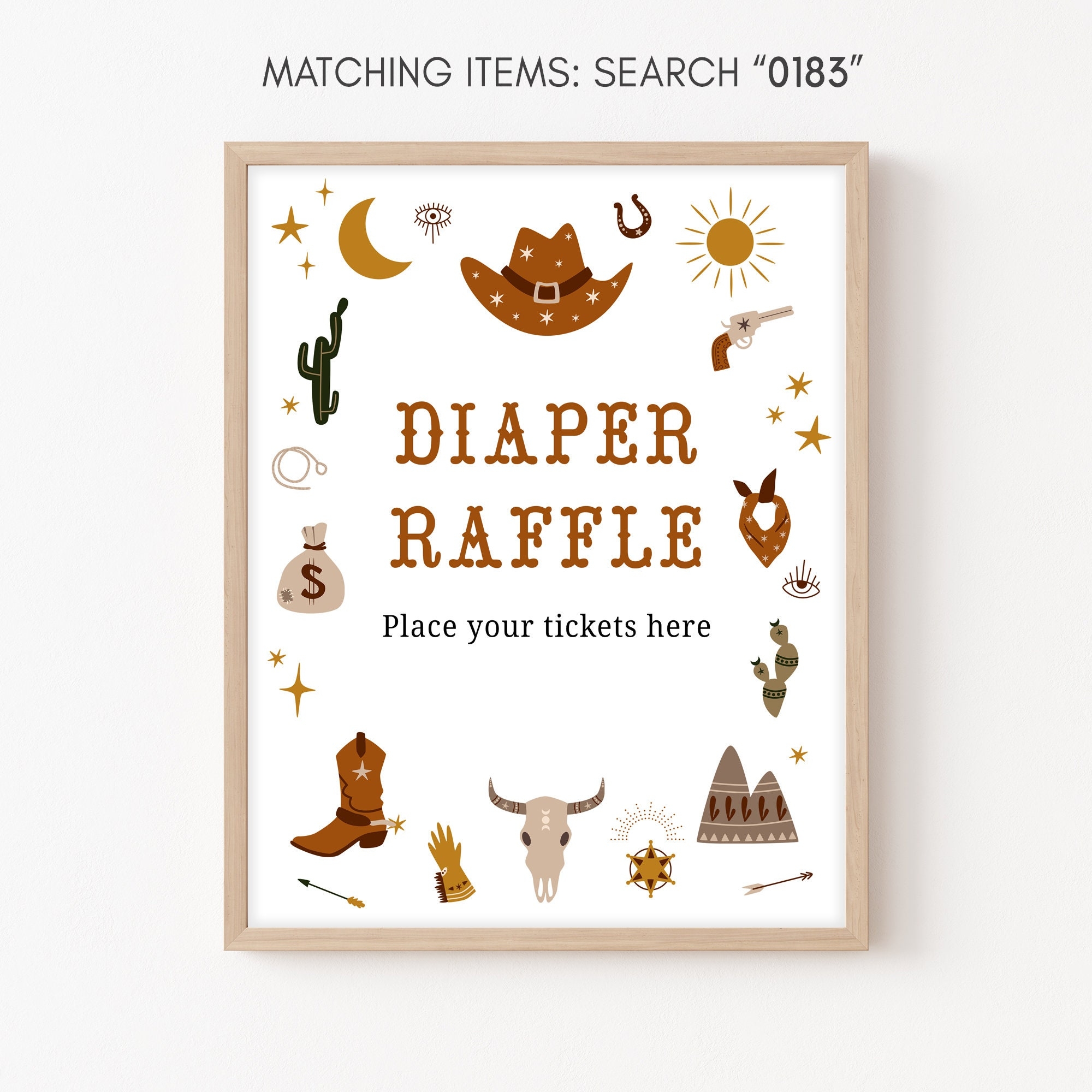 Diaper Raffle Sign Wild West Baby Shower Cowboy Baby Shower Diaper Game Sign Western Theme Country Baby Shower Printable Boho Template 0183 Etsy
