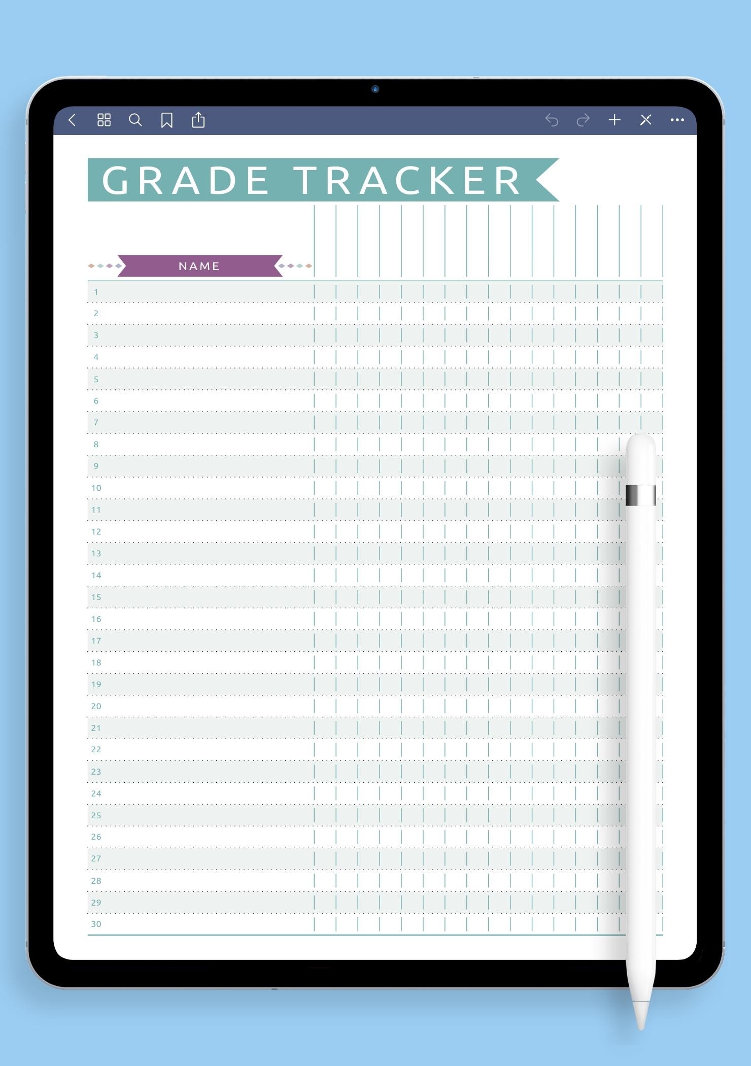 free printable gradebook sheets