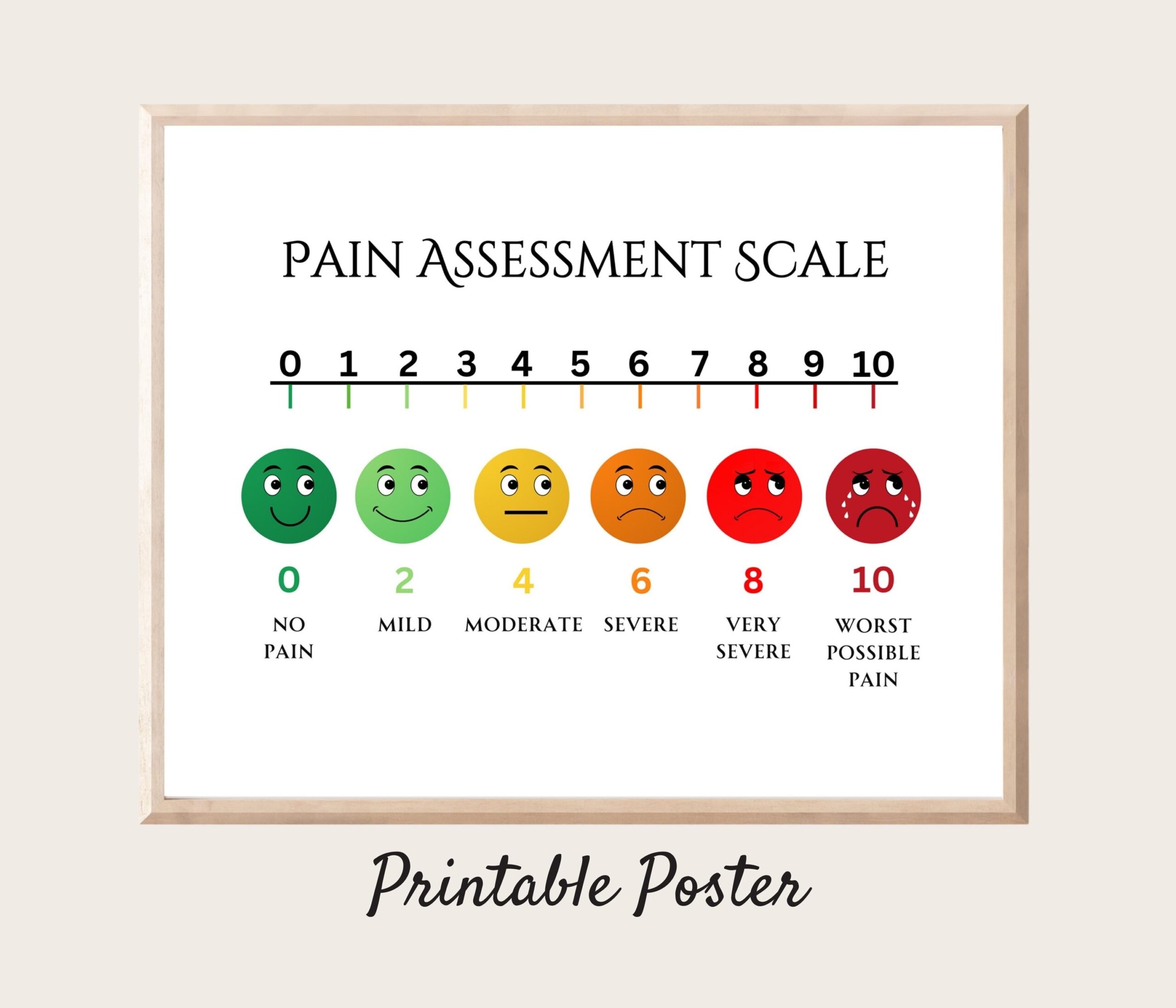 Digital Pain Scale Printable Pain Assessment Scale School Nurse 