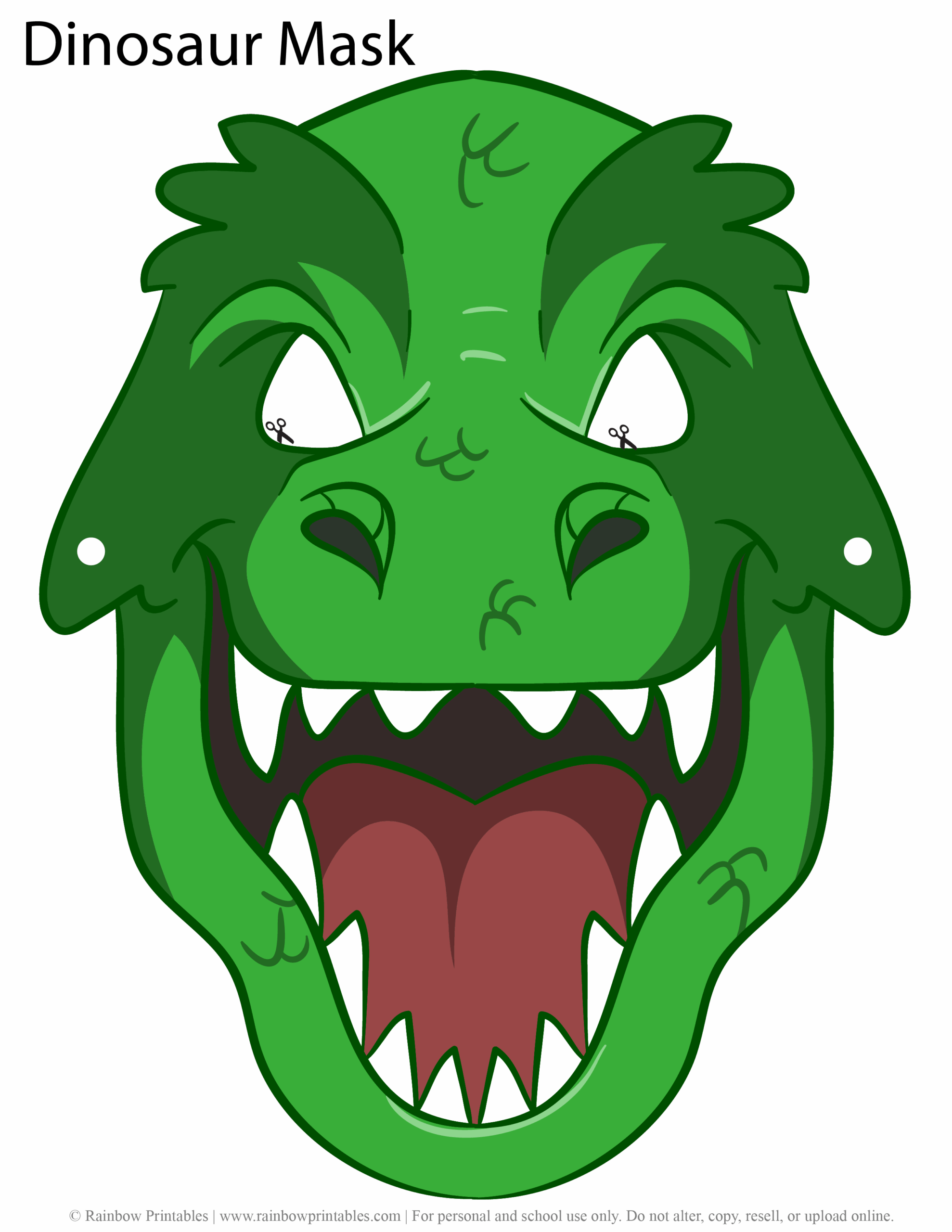 free printable dinosaur masks