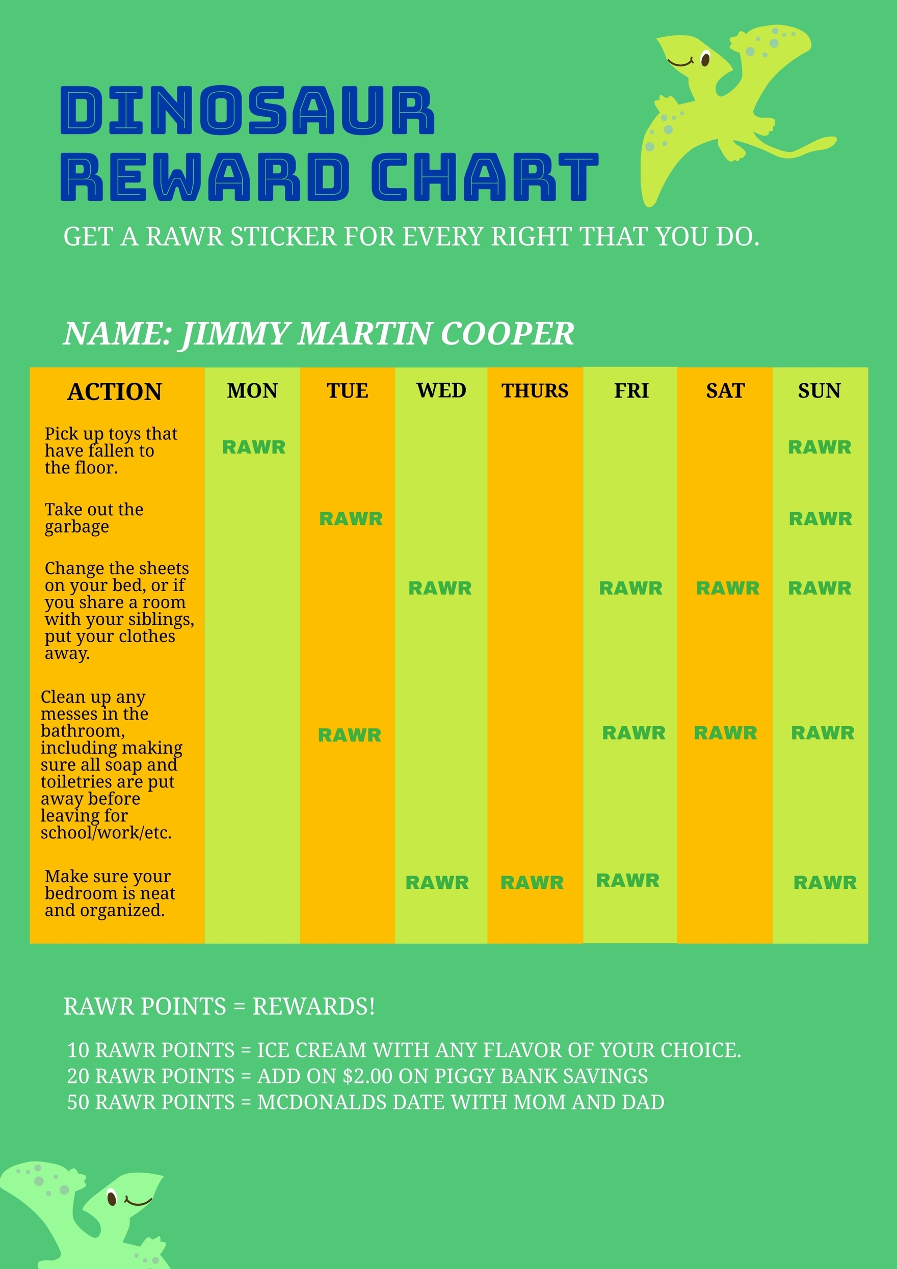 dinosaur reward chart free printable