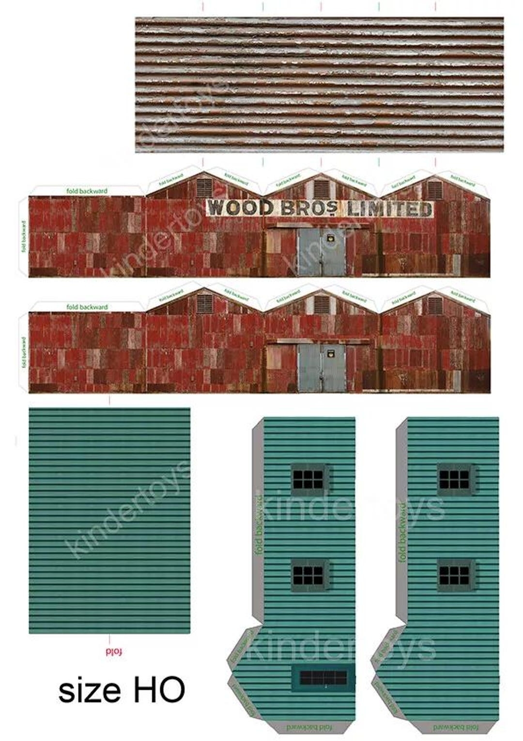 Diorama Parts Paper Factory Buildings HO 1 87 Scale Model Buildings 1 87 Etsy