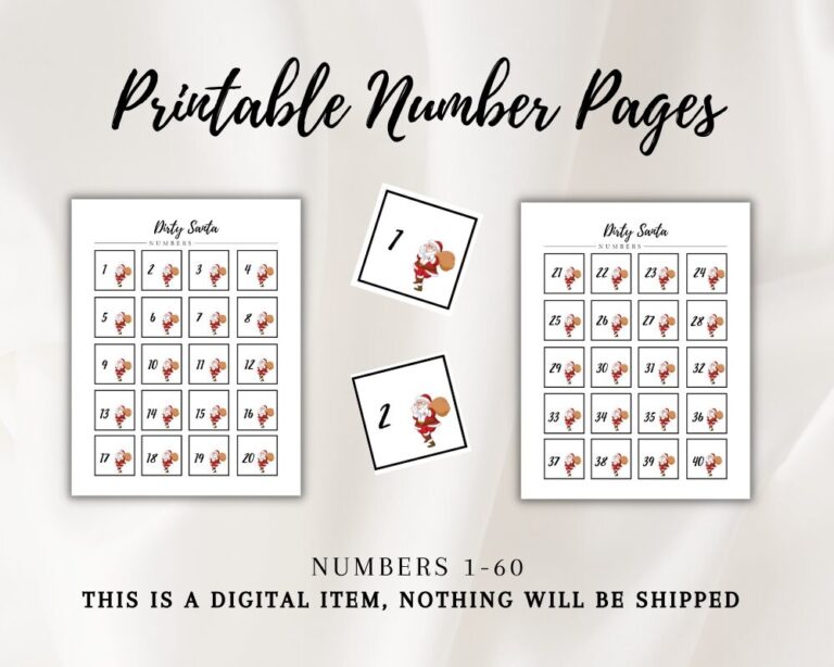 Dirty Santa Numbers Dirty Santa Gift Dirty Santa Rules White Elephant Rules White Elephant Gift Exchange Etsy