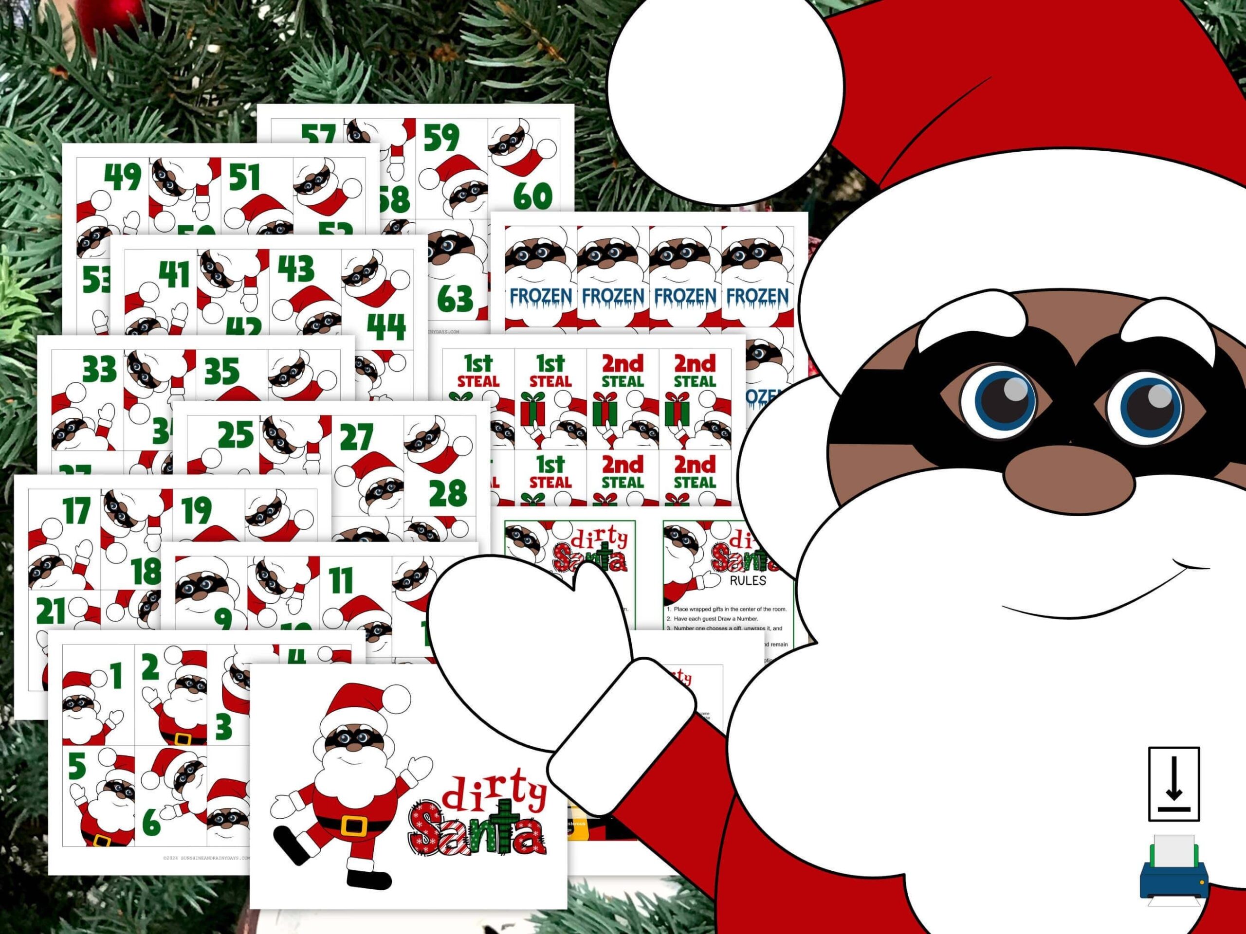 Dirty Santa Numbers Etsy