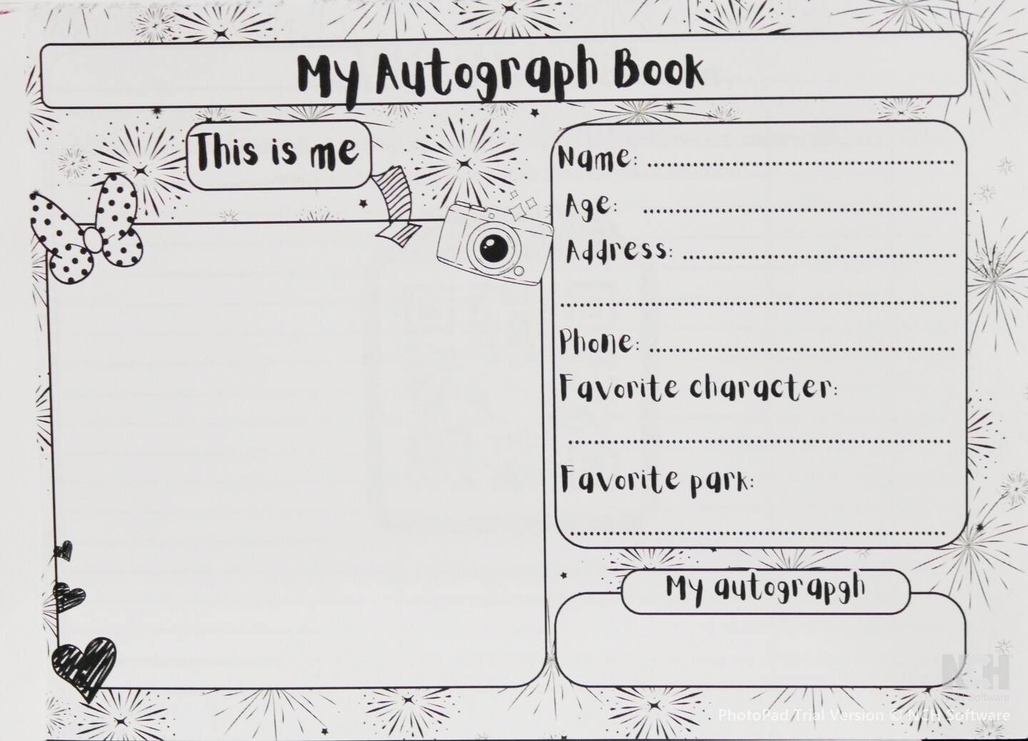 printable autograph book for students