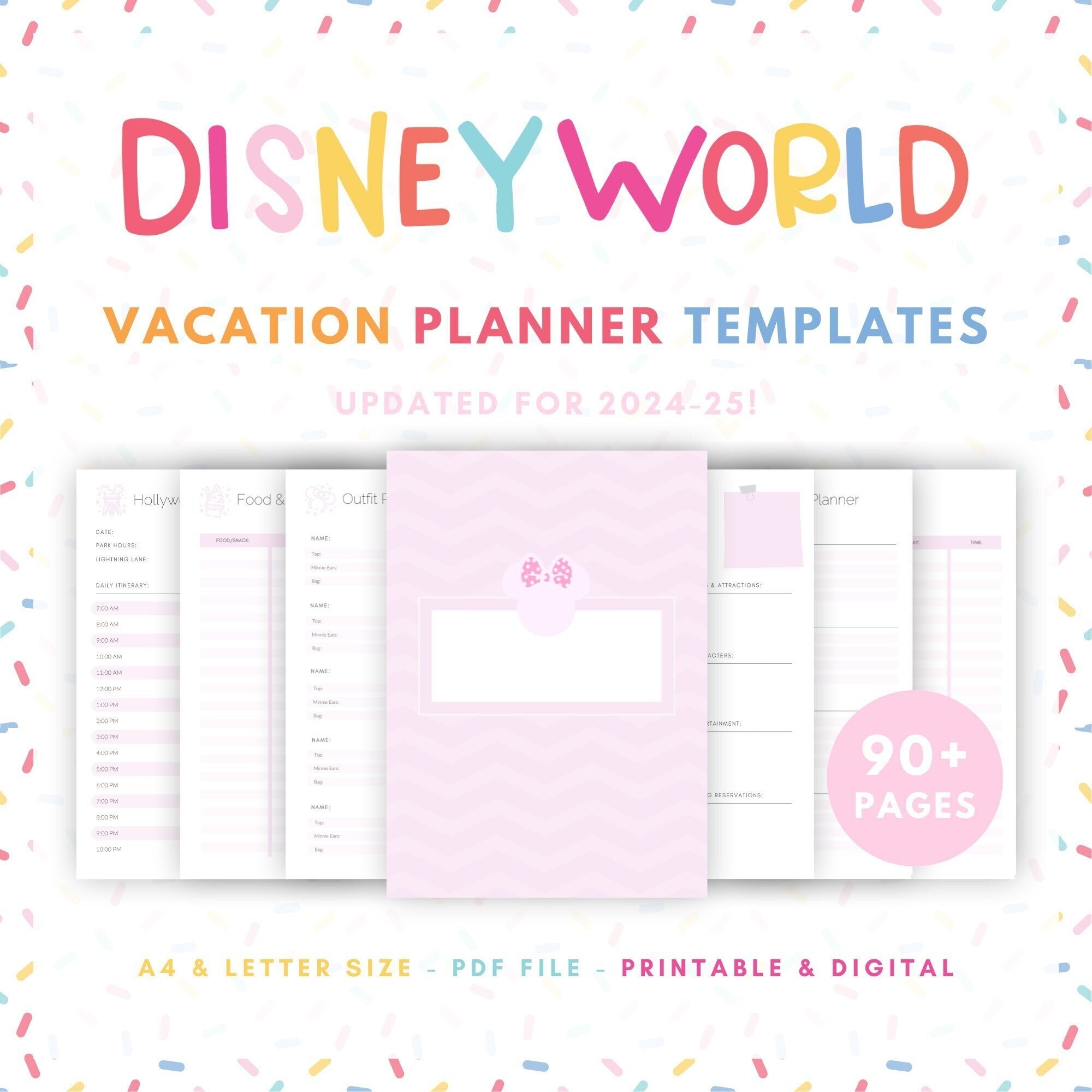 Disneyworld Vacation Planner With 90 Printable Templates For 