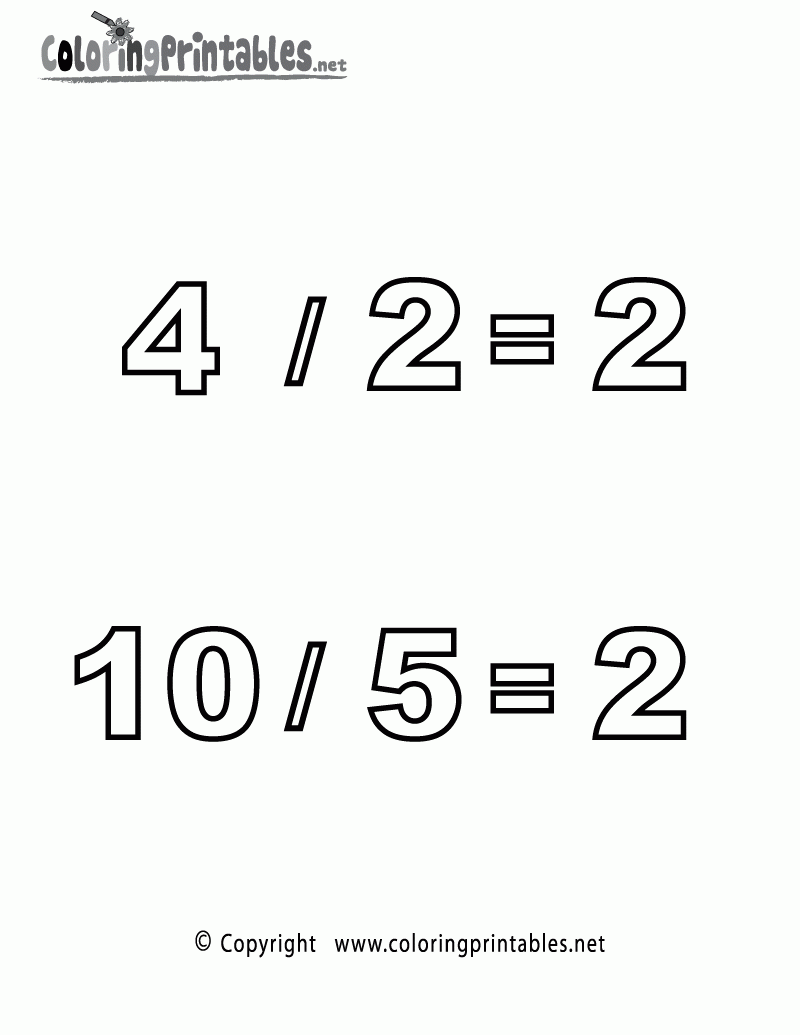 Division Coloring Page A Free Math Coloring Printable