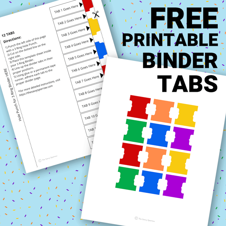 DIY Binder Divider Tabs Grab The FREE Printable Template Now 