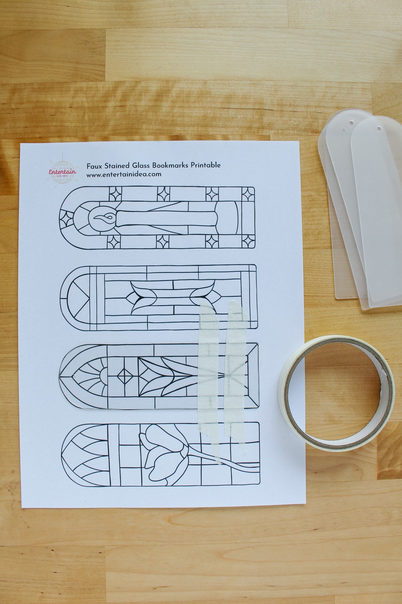 DIY Faux Stained Glass Bookmarks u0026 Printable Entertain The Idea