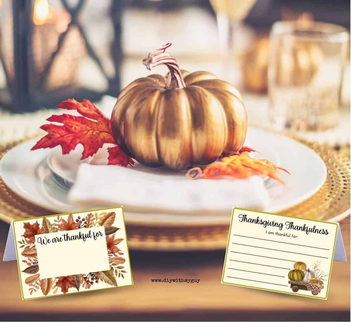 DIY Free Printable Thanksgiving Place Cards Double Sided DIY With My Guy