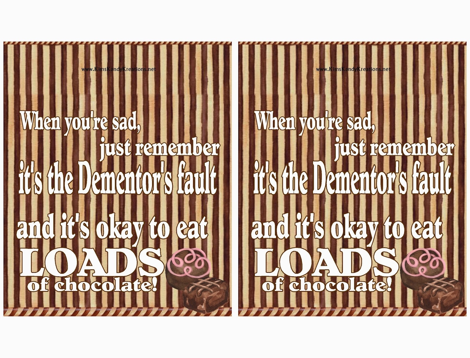 DIY Party Mom Harry Potter Dementors Chocolate Candy Bar Wrapper 