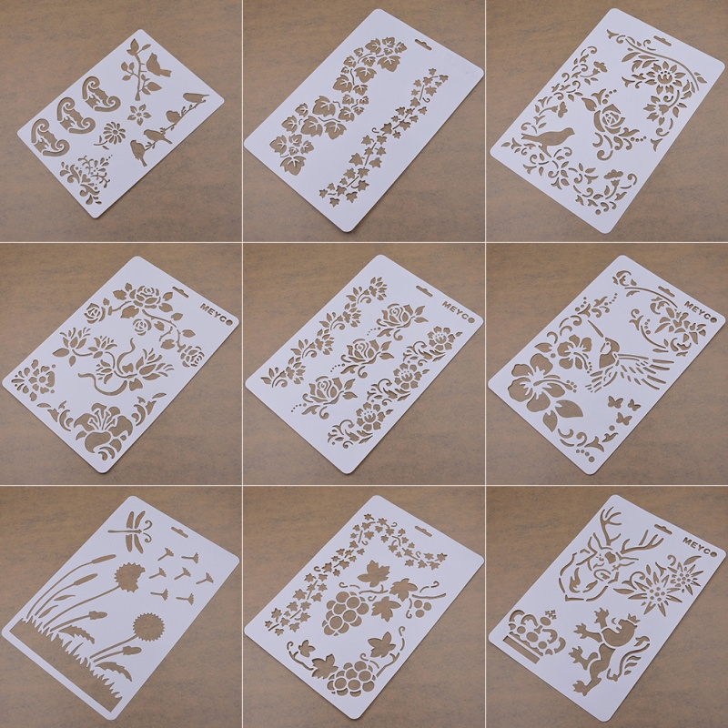DIY Plastic Reusable Template Stencil Spray Painting Mold Wall 