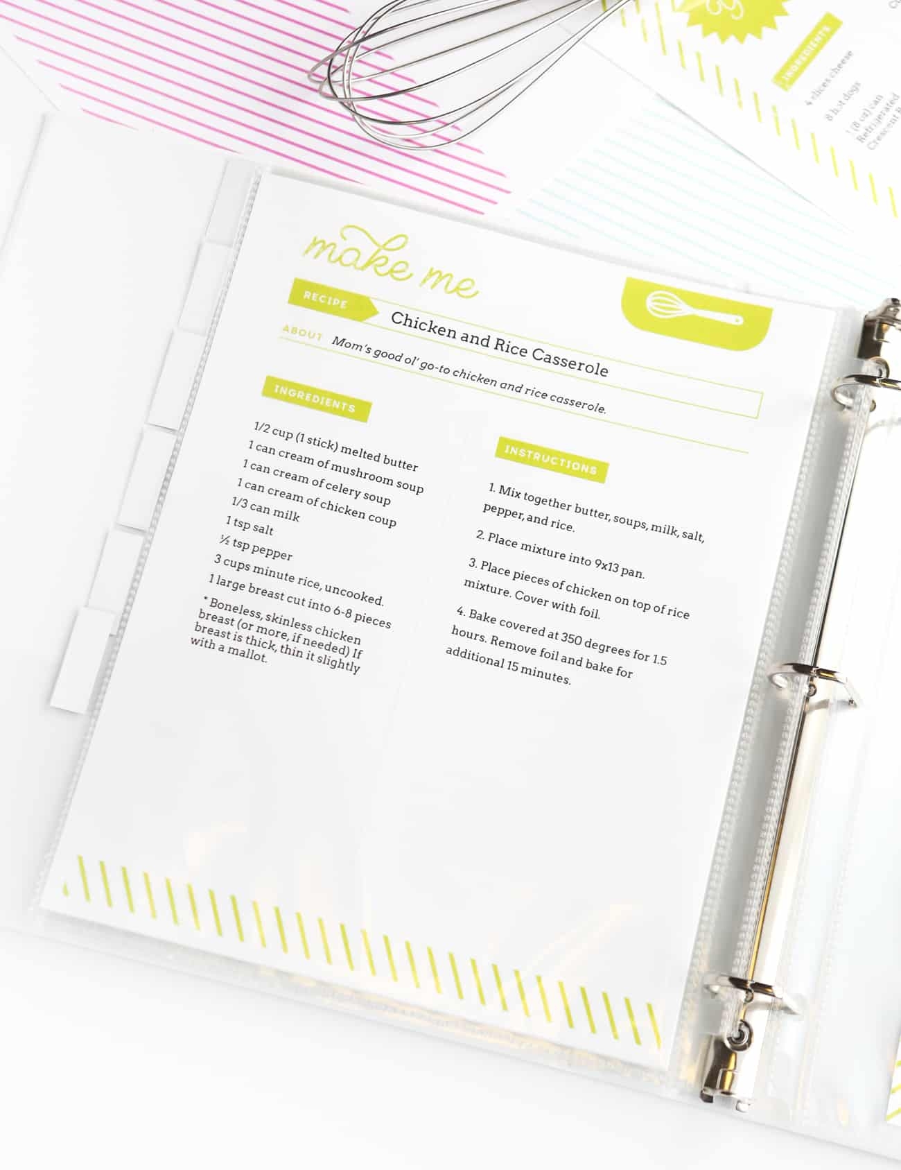 printable recipe pages for binder