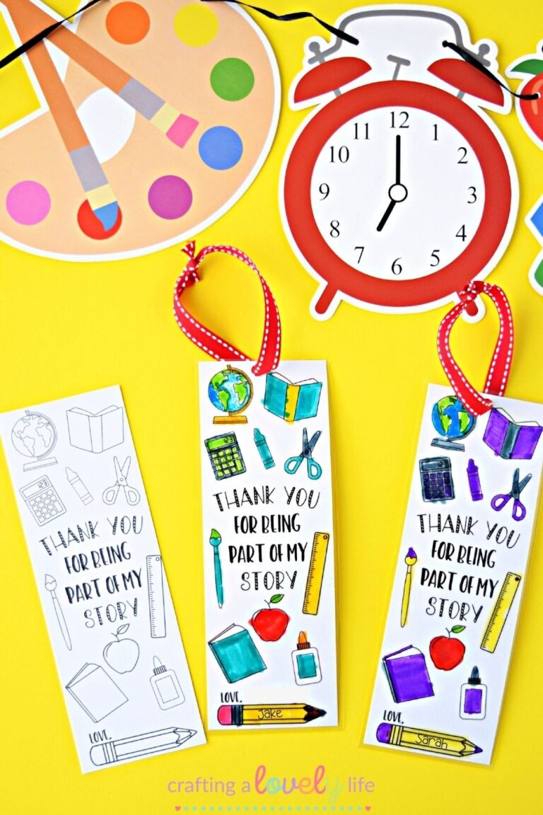 DIY Teacher Appreciation Bookmark Free Printable