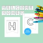 DIY Welcome Home Banner Coloring Pages Digital File Print At 